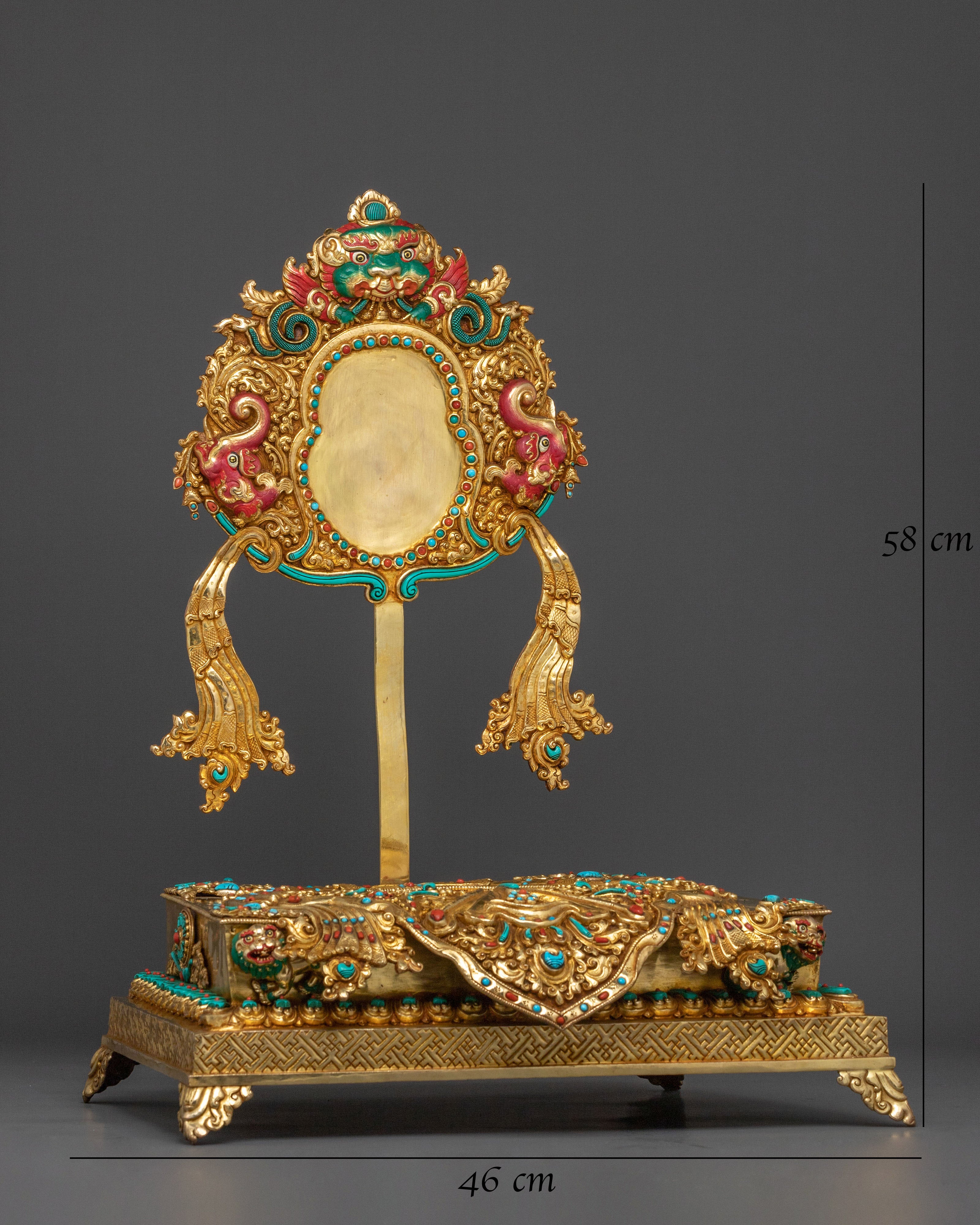 Traditional Handcrafted Throne: 24K Gold Gilded Artistry