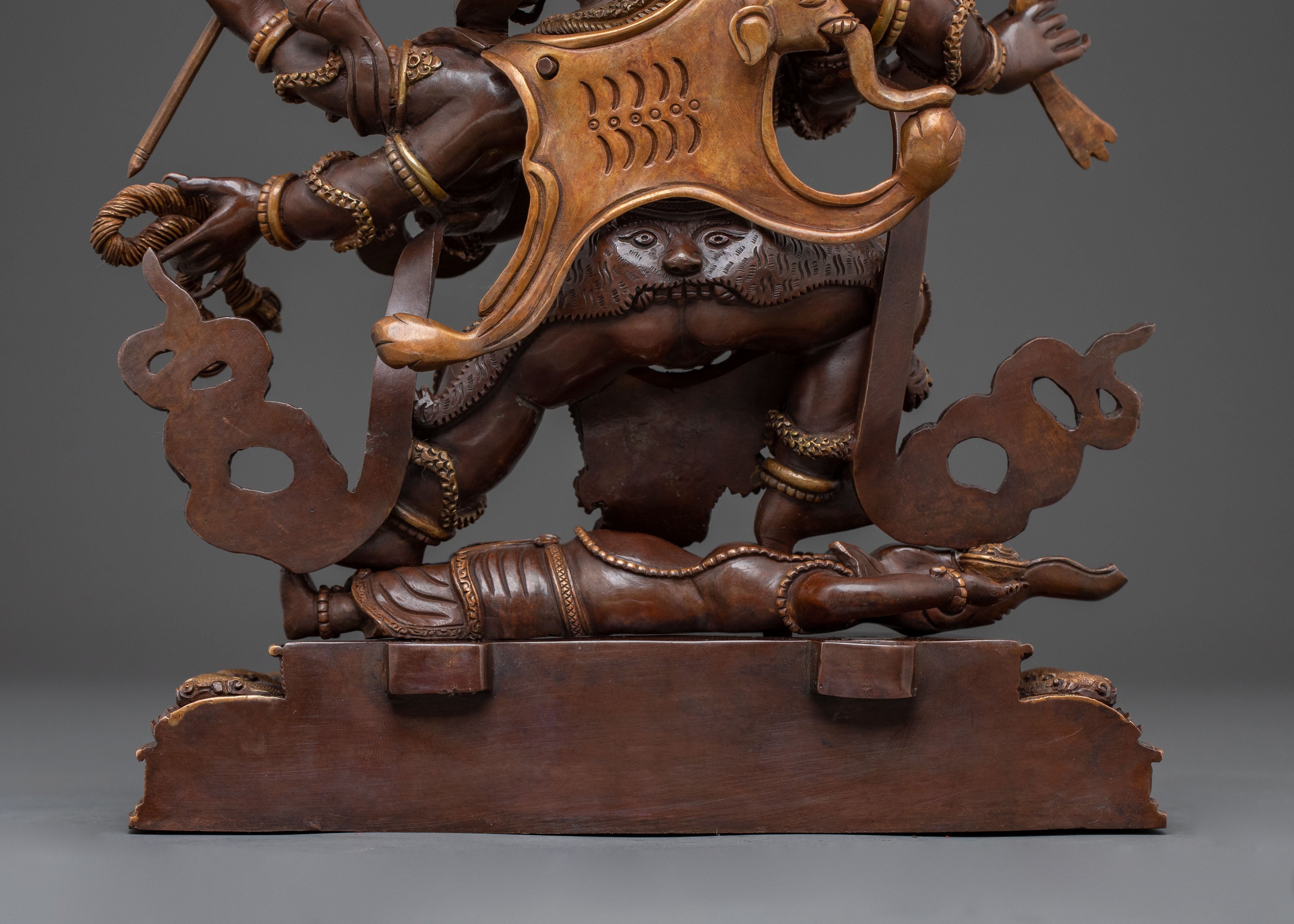 Six-Armed Mahakala Copper Statue | Guardian Figure