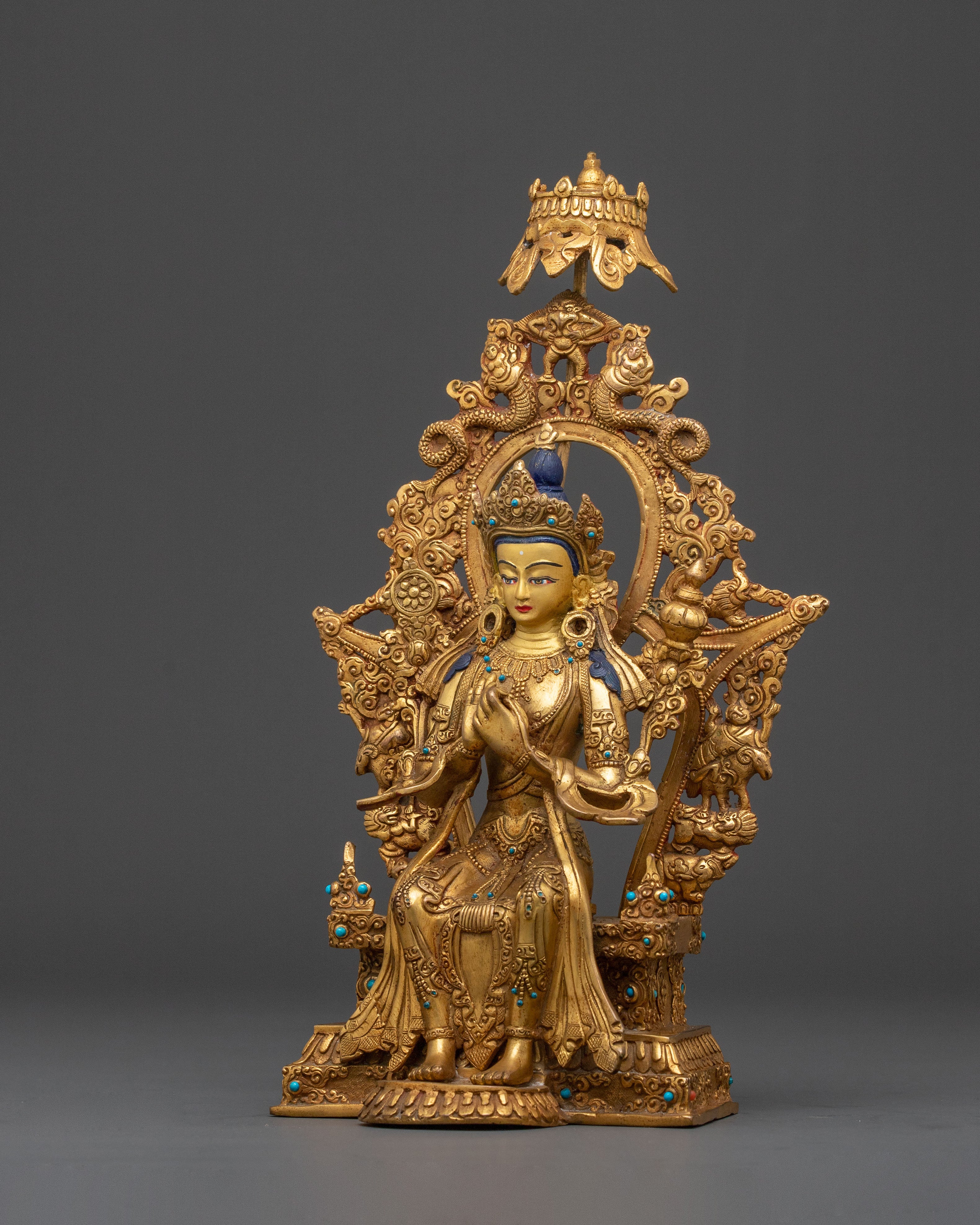 Maitreya Buddha Future Hope Statue | 24K Gold Gilded Future Buddha Sculpture