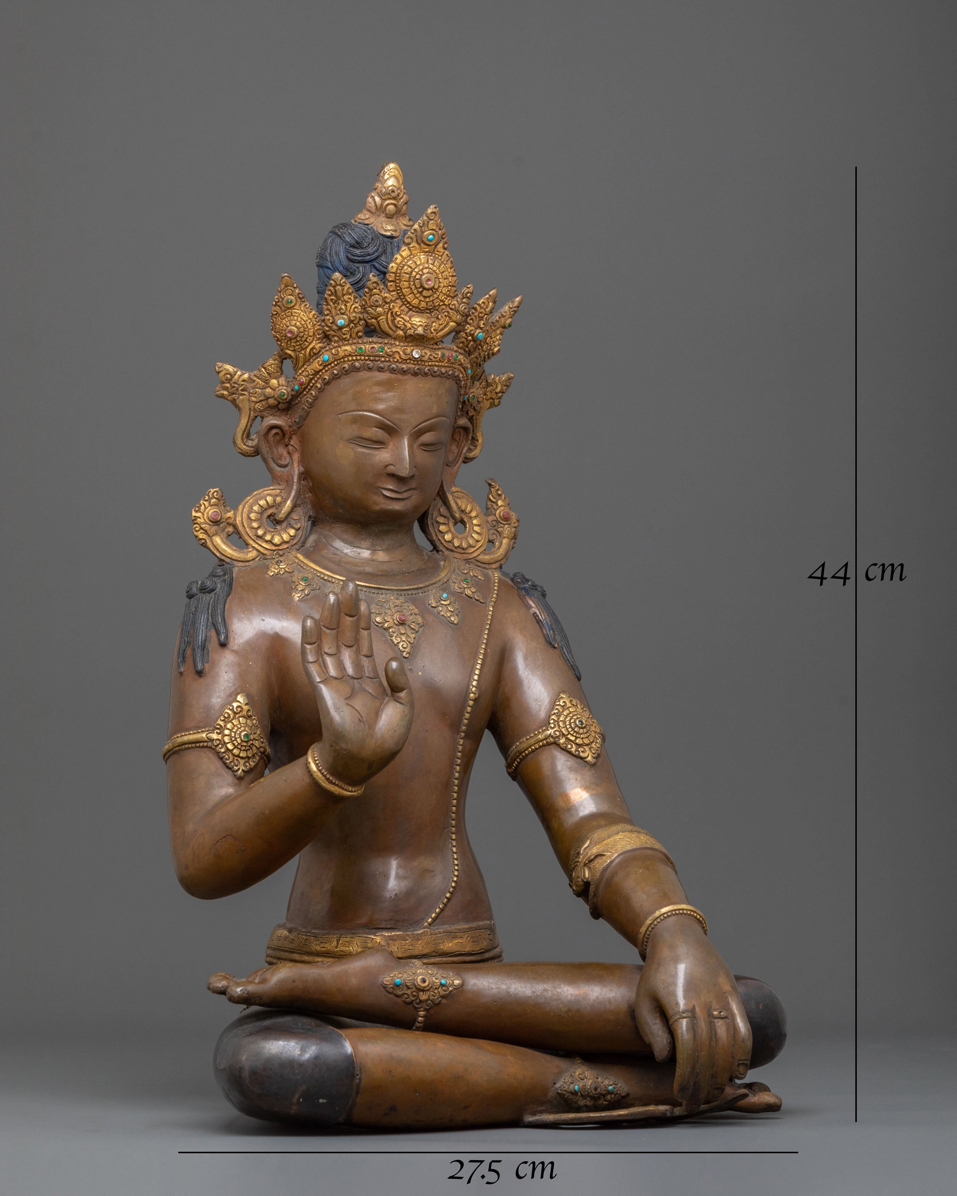 Lokeshwor Sacred Figurine in Oxidized Copper | Bodhisattva of Compassion