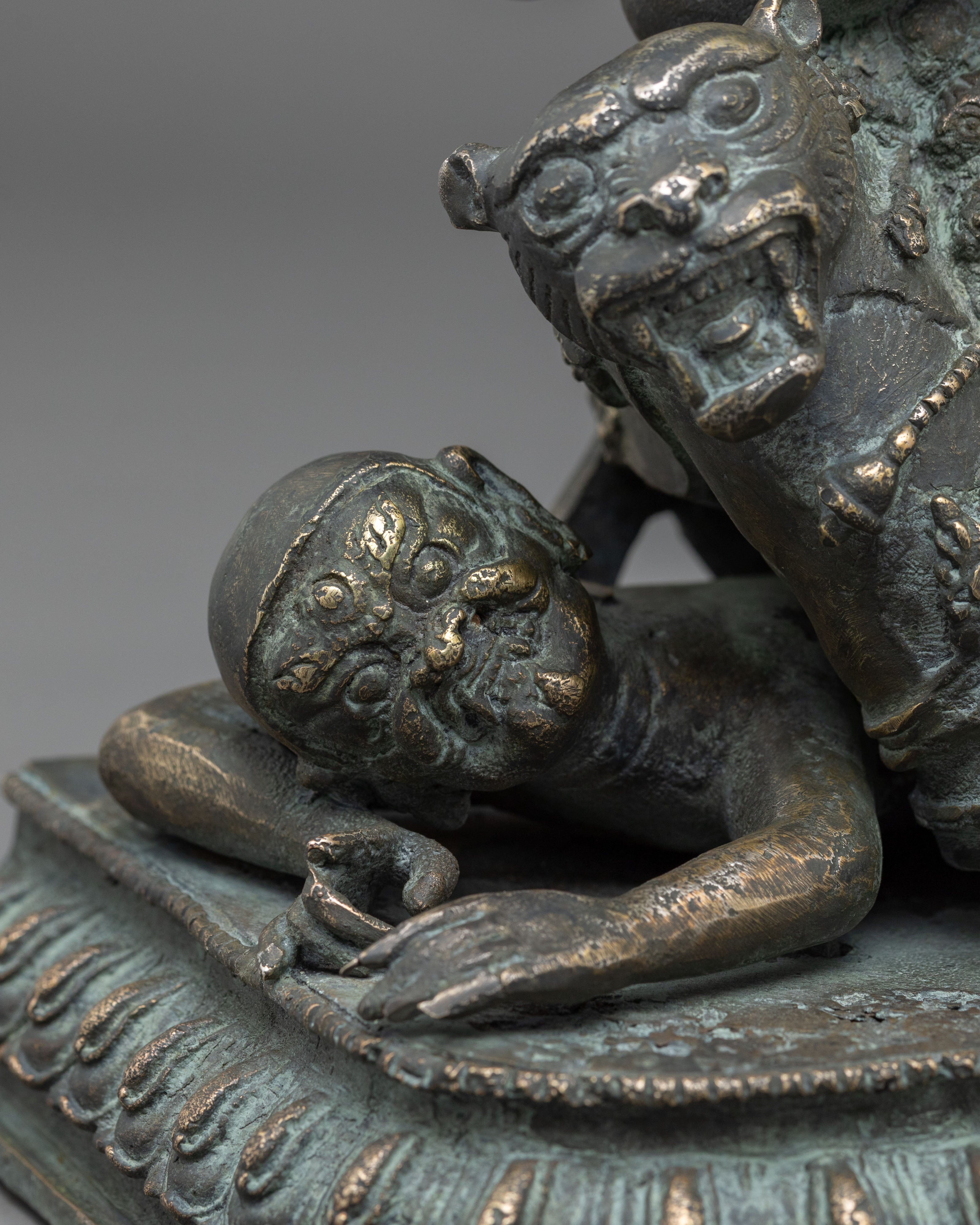 Chaturbhuja Mahakala Copper Statue | Buddhist Protector Sculpture