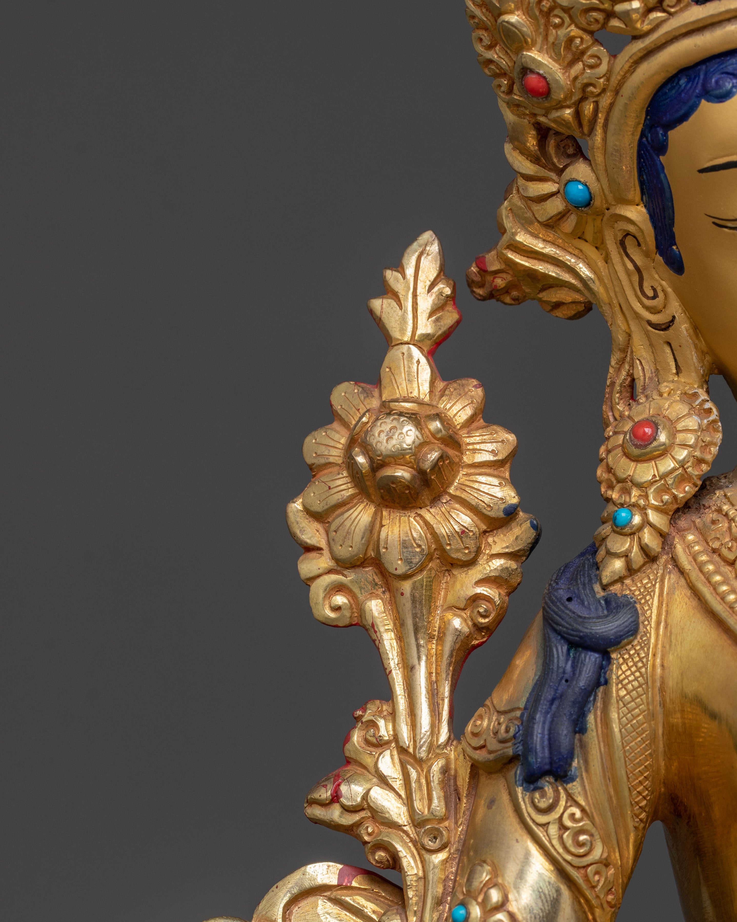 White Tara Statue | 24K Gold Gilded