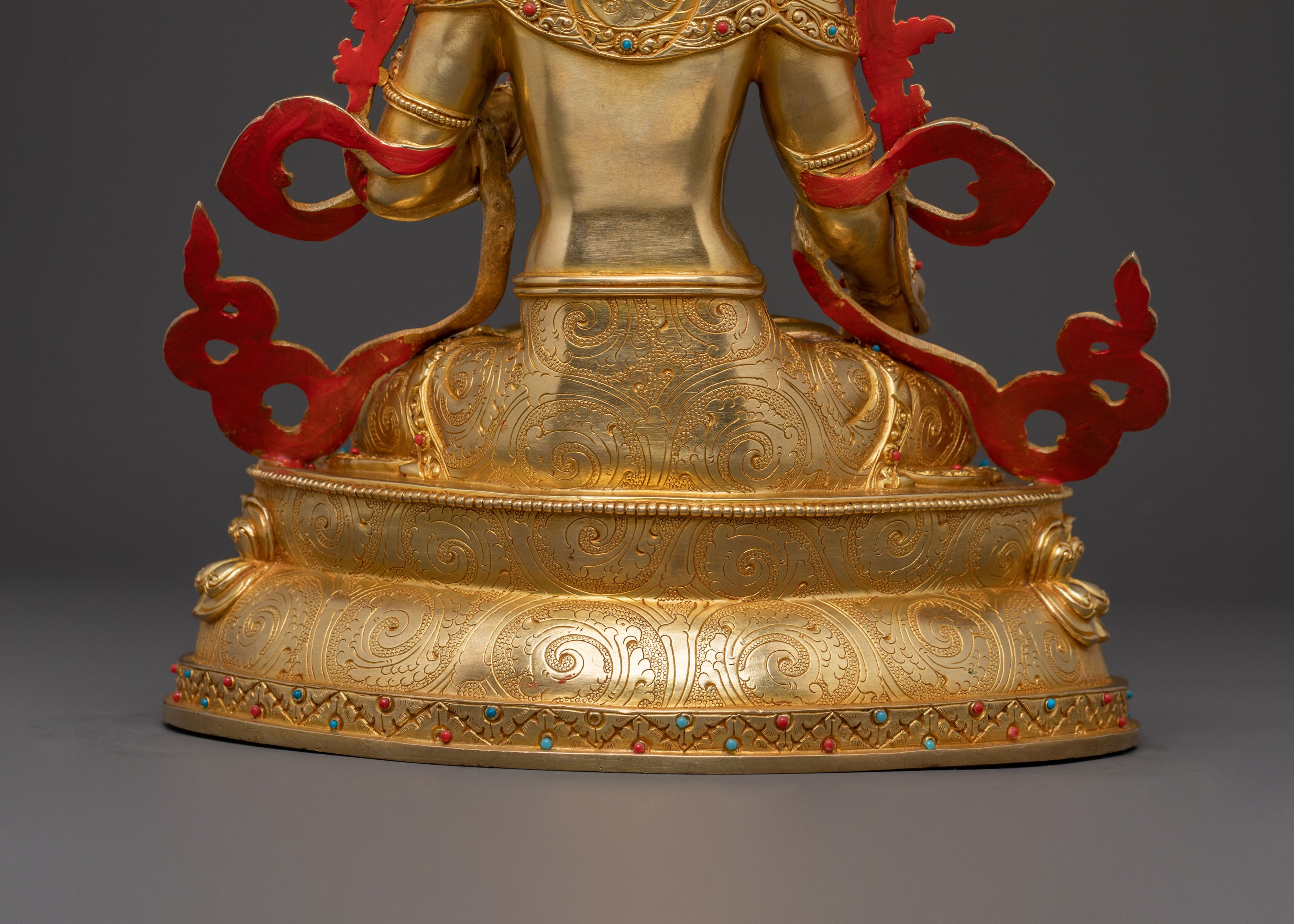 Radiant Golden Statue of White Tara | Copper Handcrafted Sculpture