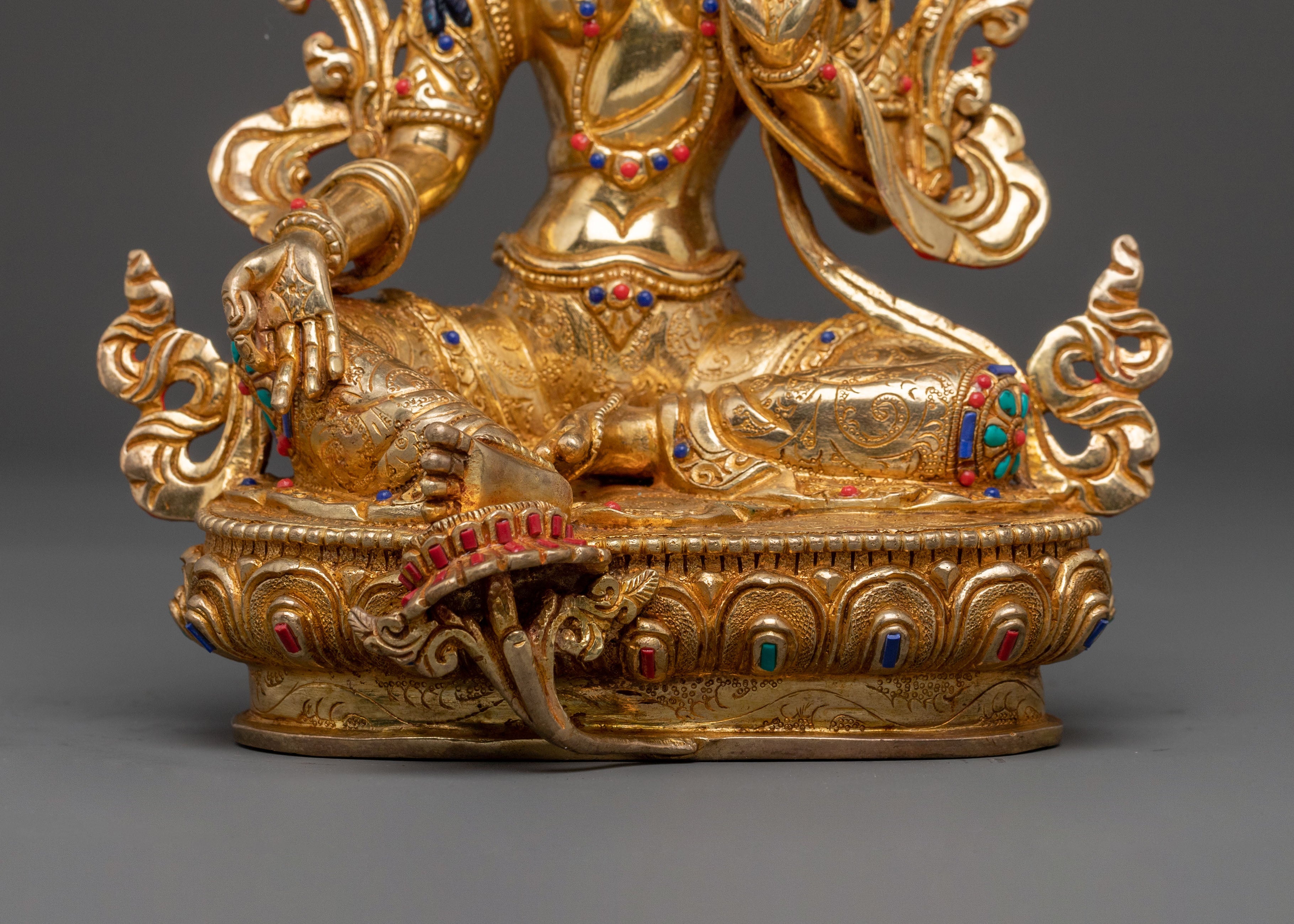 Green Tara: 24K Gold Gilded Healing Statue