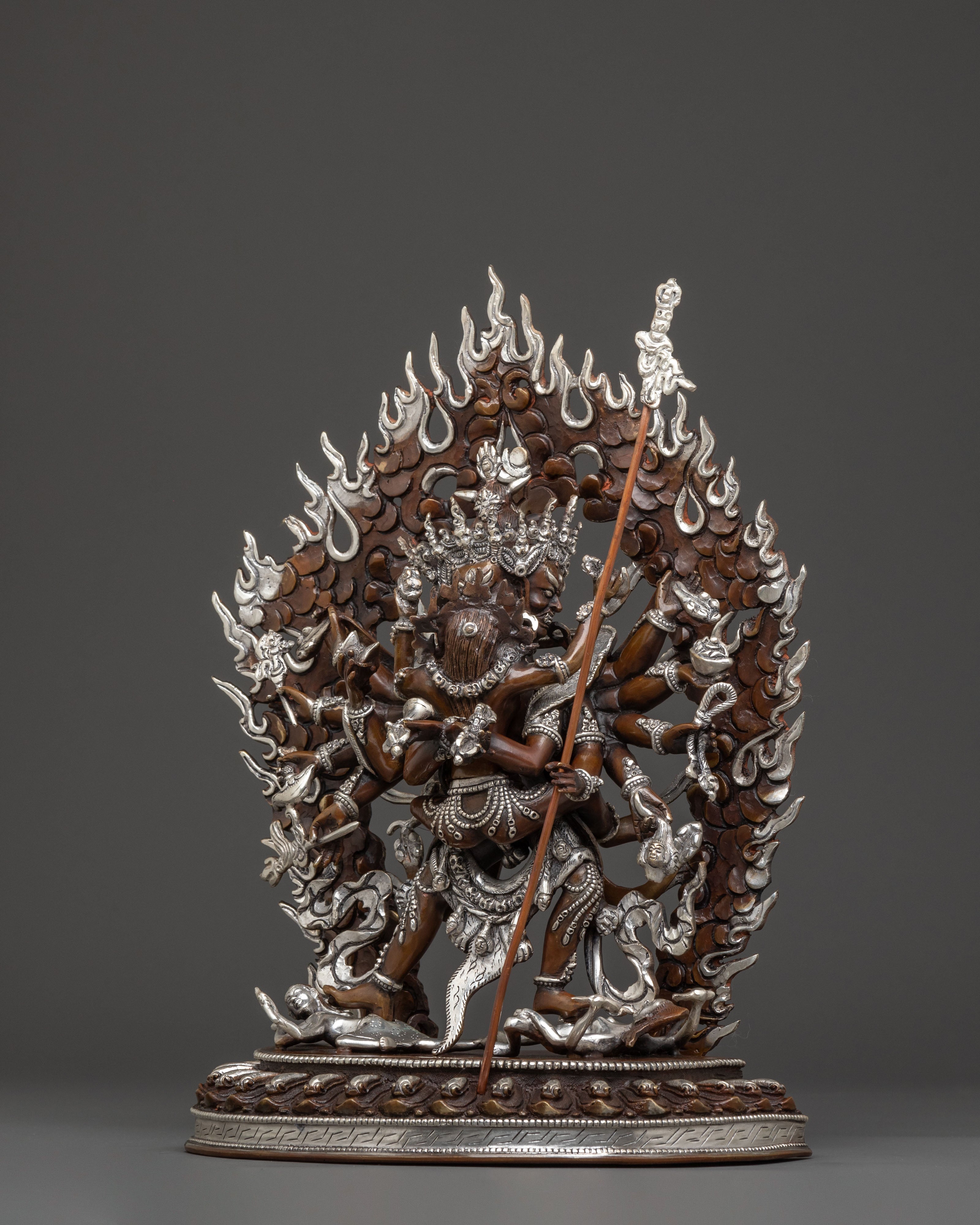 Chakrasambhara Spiritual Statue: Oxidized Tantric Deity