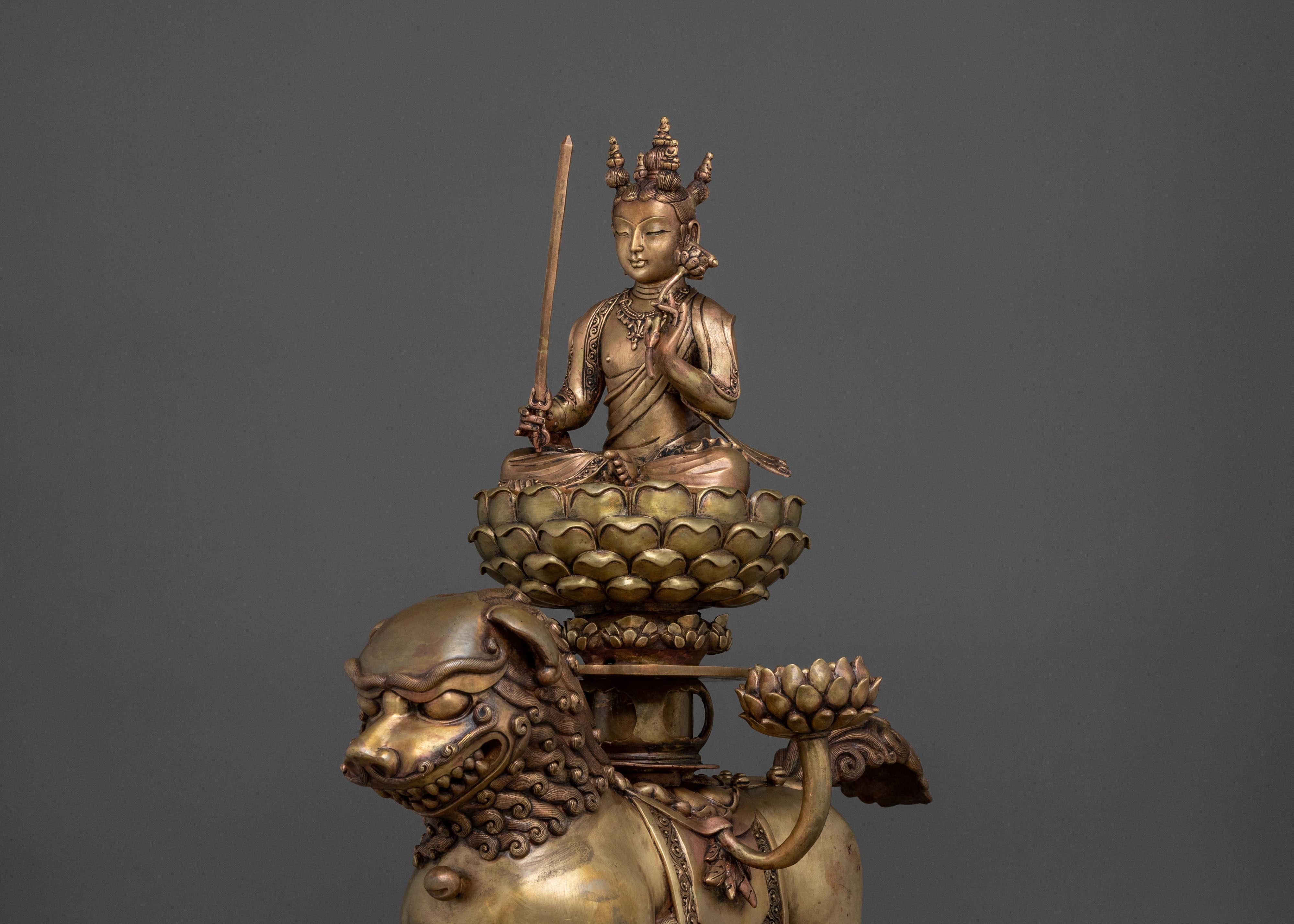 Chinese Manjushri Statue | Tibetan Wisdom Bodhisattva