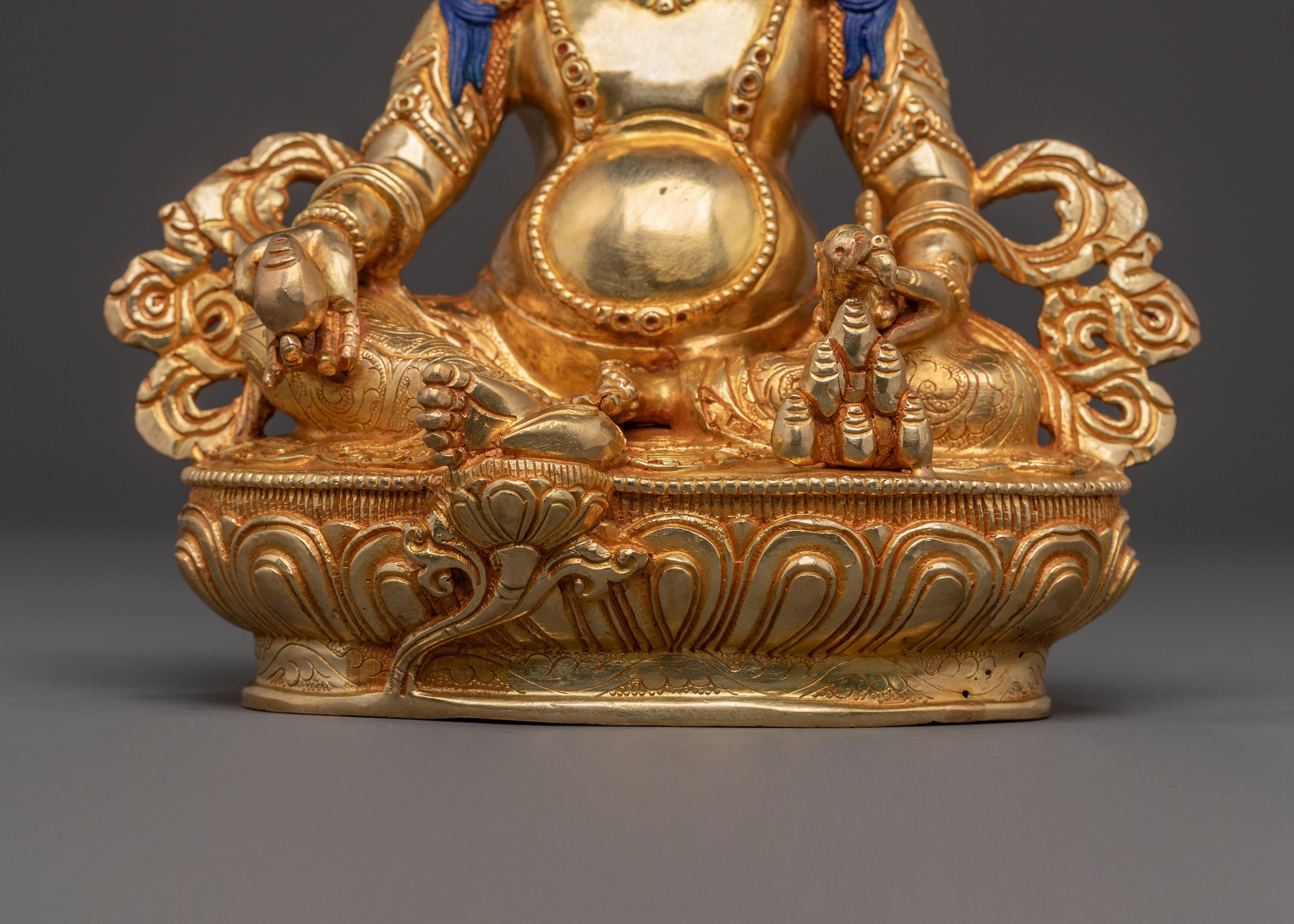 Sacred Statue of Dzambhala | 24K Gold Gilded Copper Statue