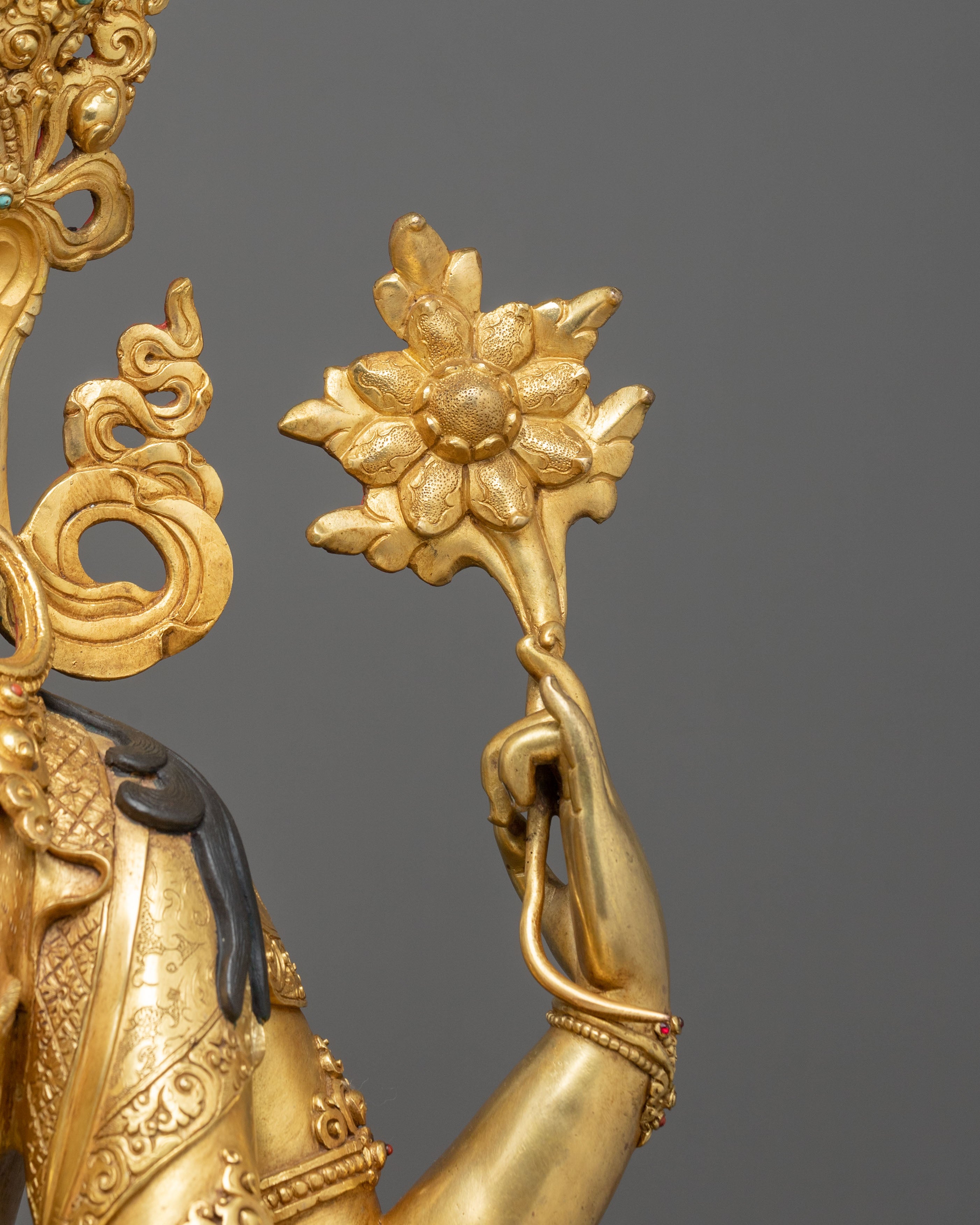 Chenrezig 24K Gold Gilded Figurine | Compassionated One