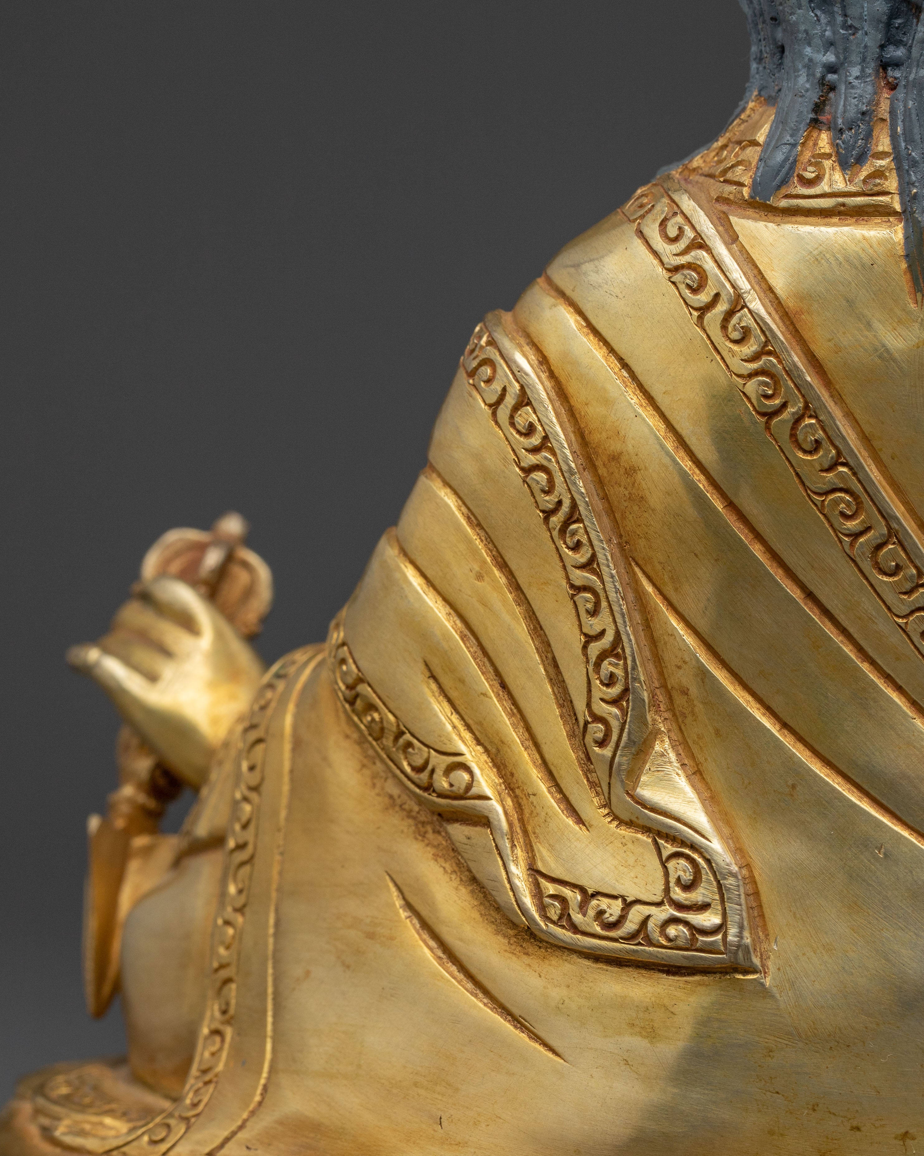 Handcrafted Dudjom Lingpa Statue – 24K Gold Gilded Statue