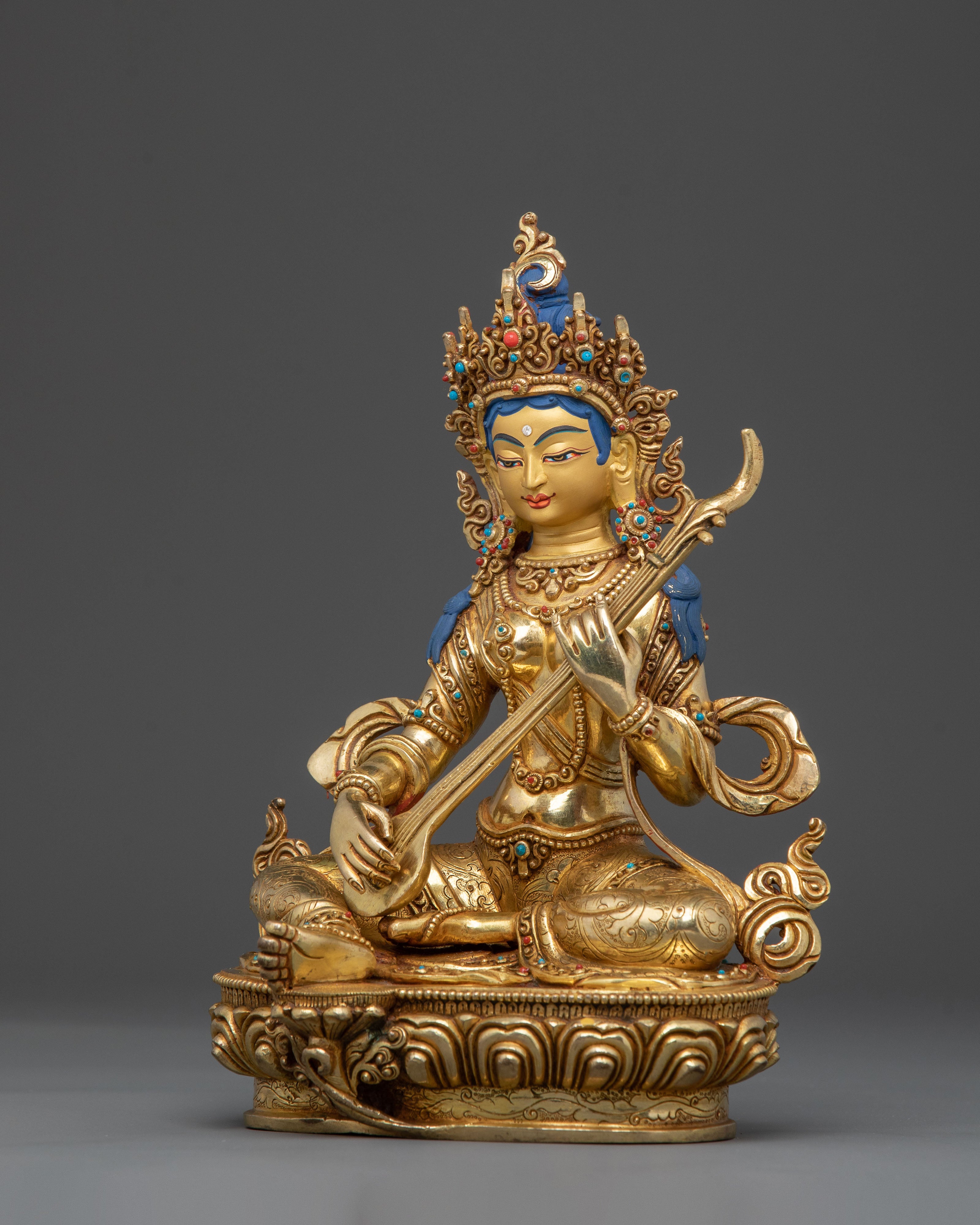 Goddess Saraswati Spiritual Statue | Goddess of Knowledge & Arts Decor