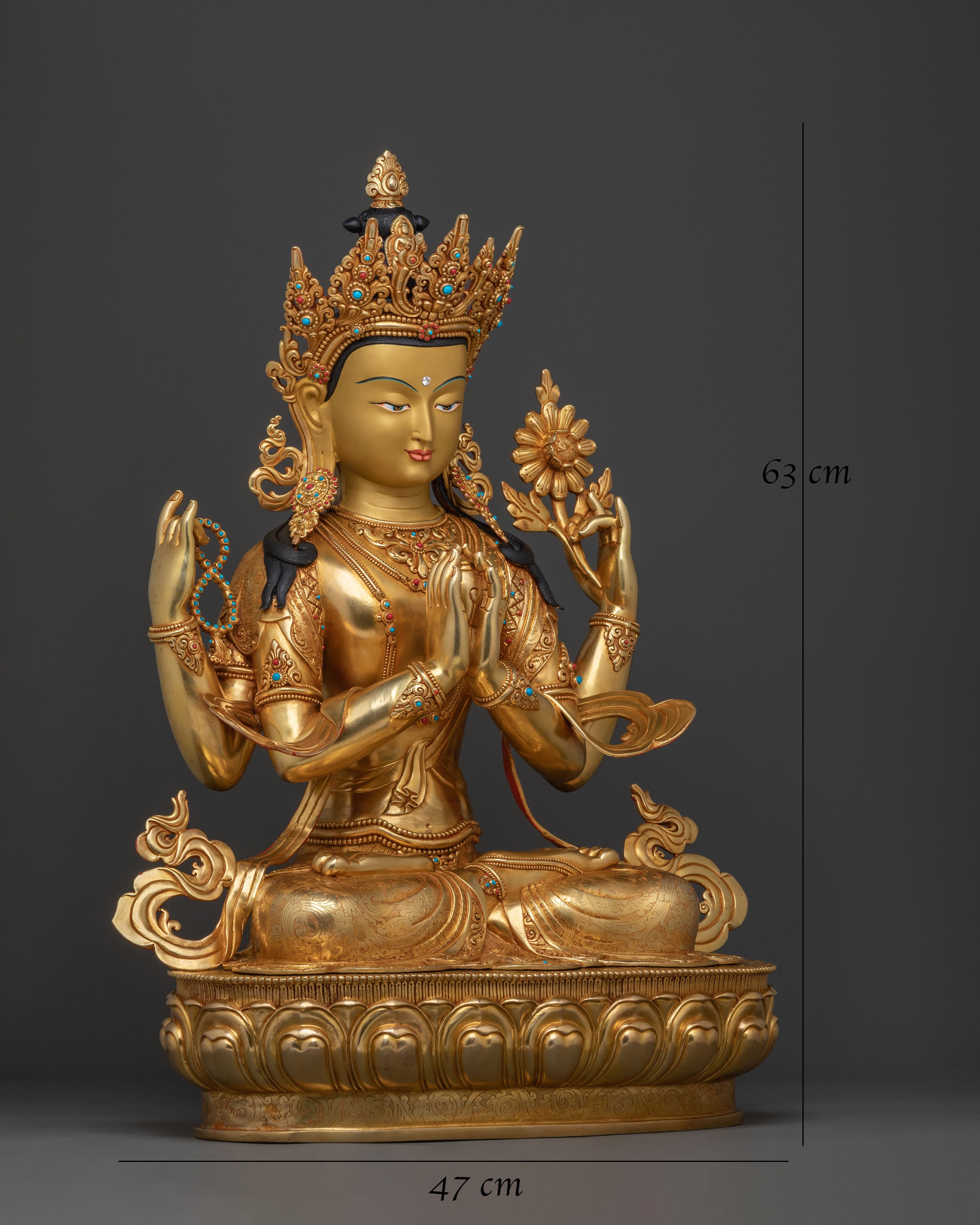 Handcrafted Chenrezig Divine Figure for Rituals | Buddhist Decor