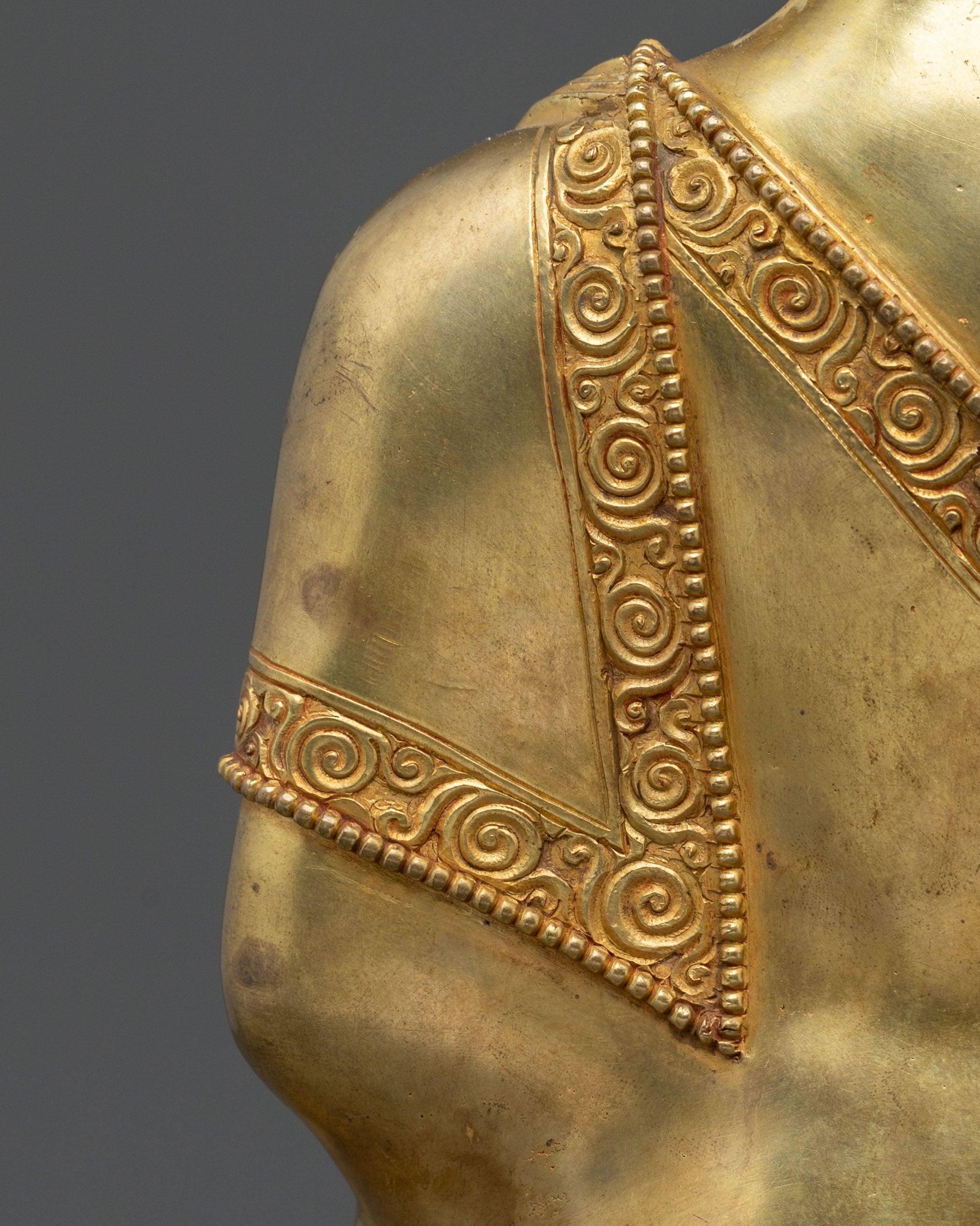Bhaishajyaguru Fire Gold Gilded Statue | Himalayan Craftsmanship