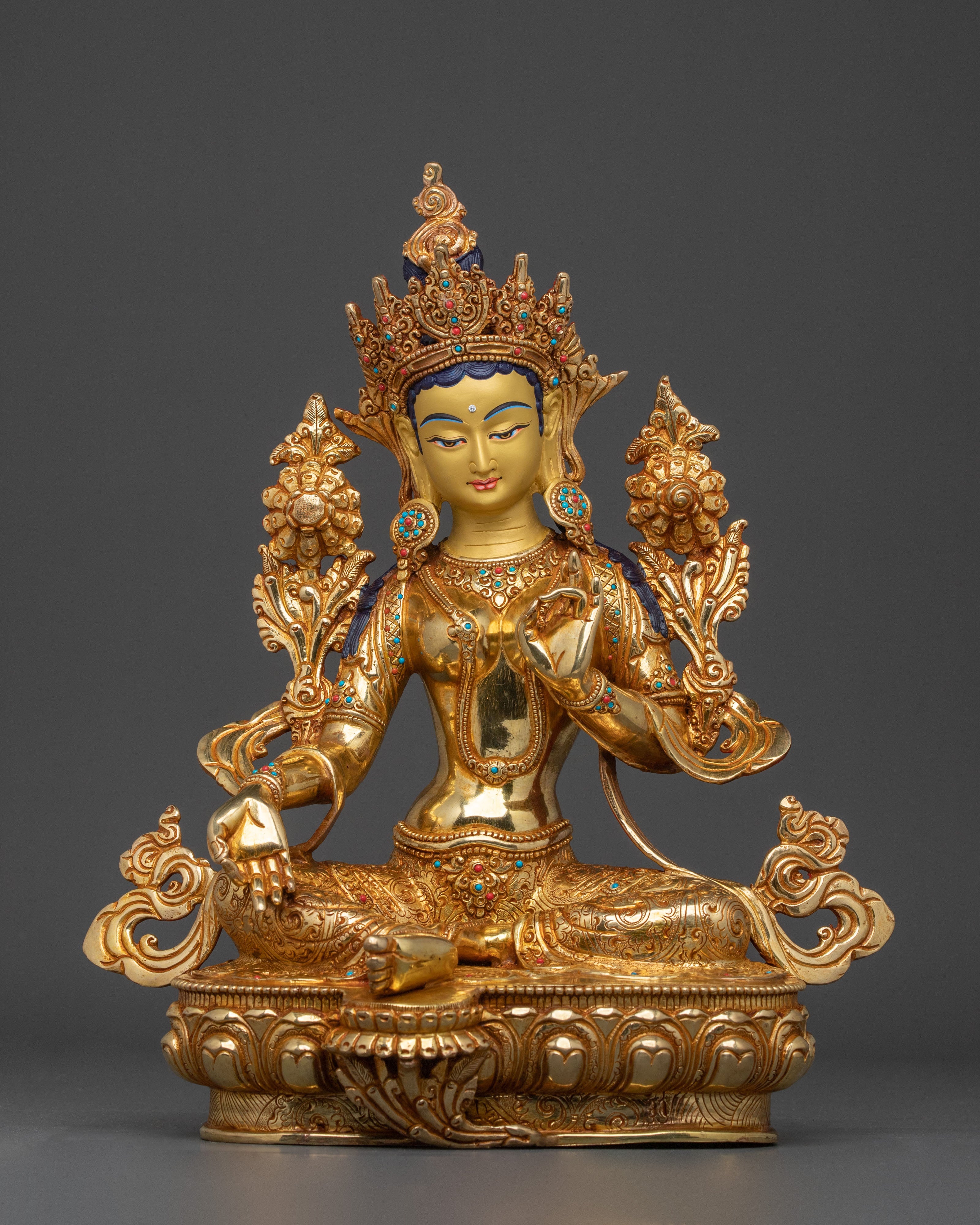 Green Tara Prayer Altar Statue | Goddess of Compassion