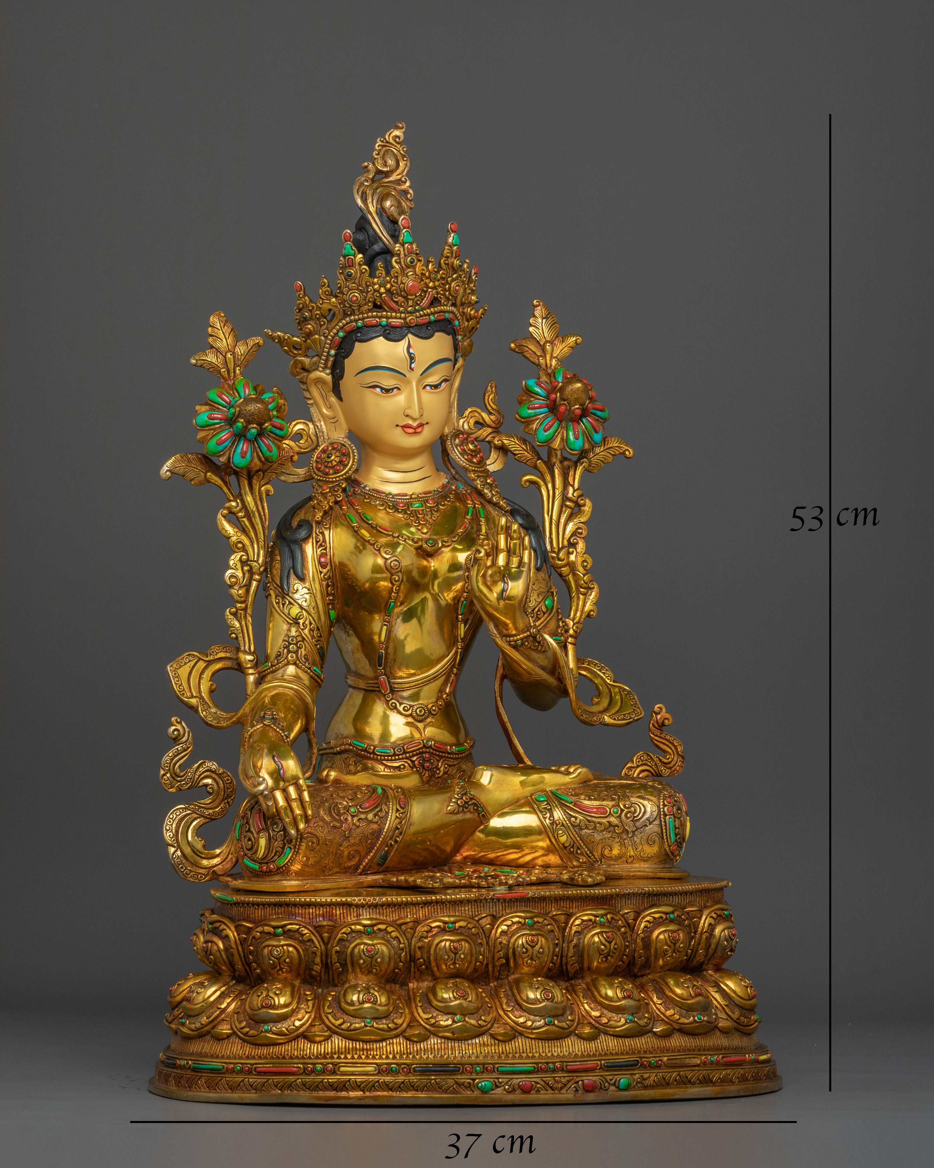 Tibetan Buddhist Goddess White Tara Statue | Longevity Deity Sculpture