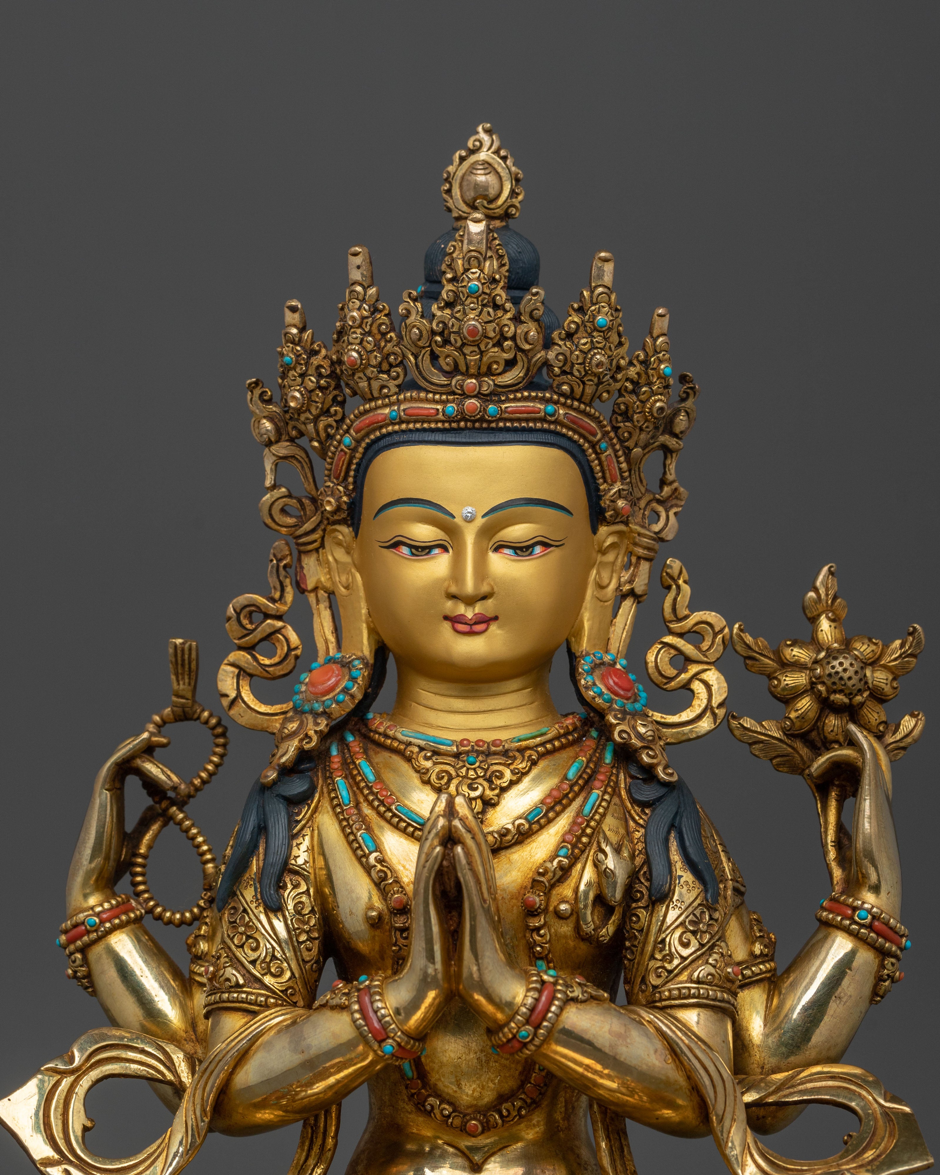 Tibetan Chenrezig Sacred Statue | Divine Figurine
