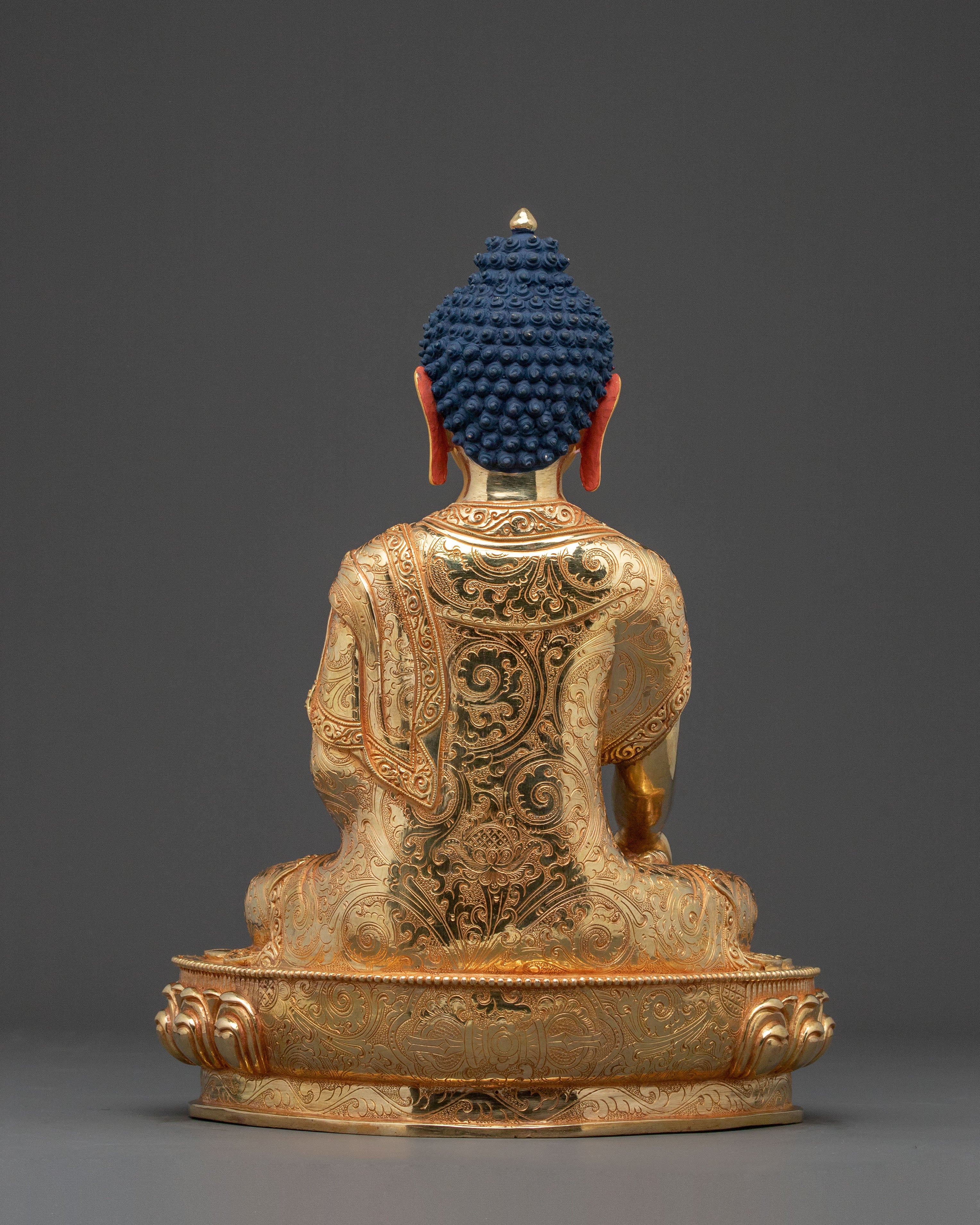 24K Gold Gilded Shakyamuni Buddha Sculpture | Light of Enlightenment