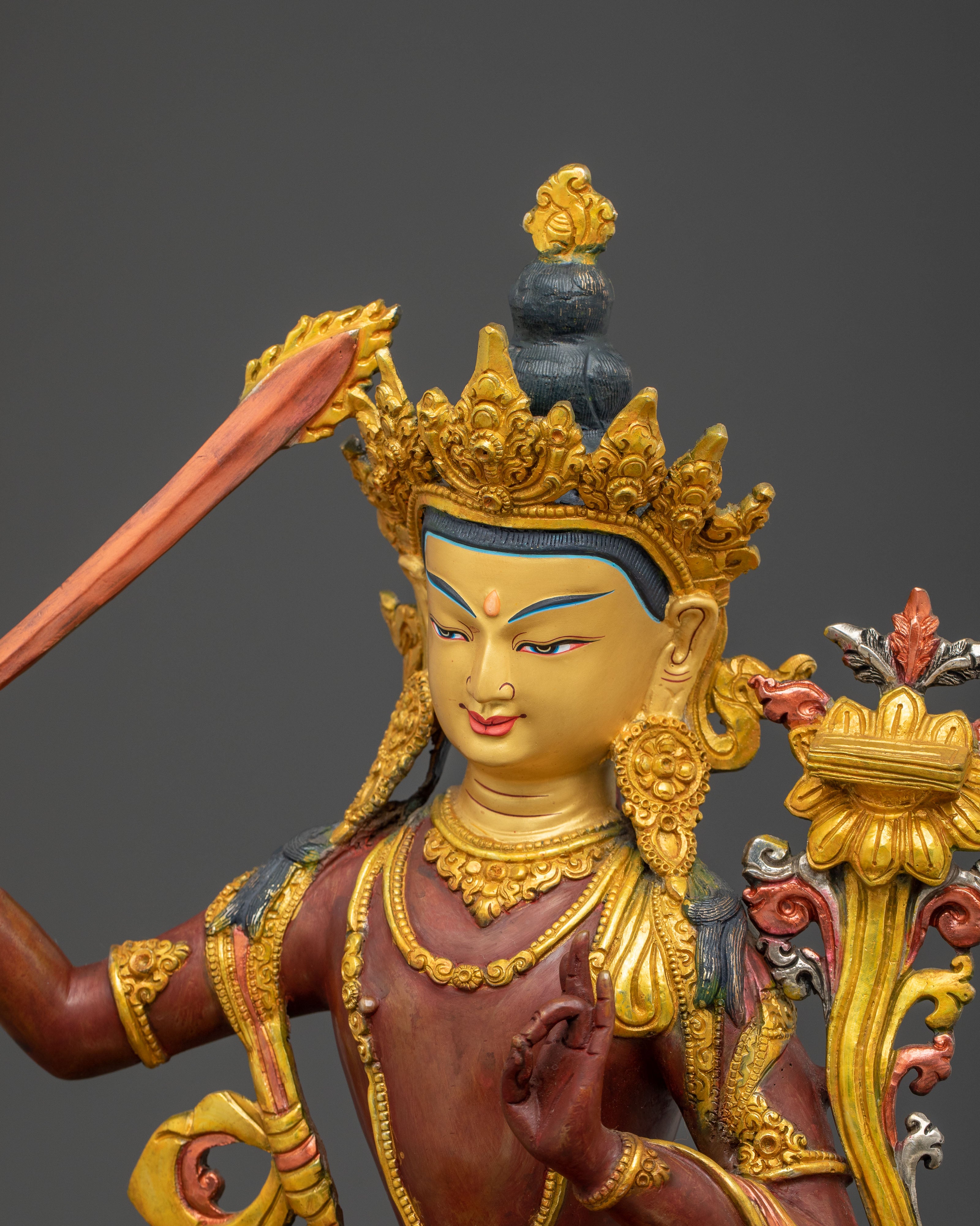 Manjushri Traditional Statue | Meditation Decor
