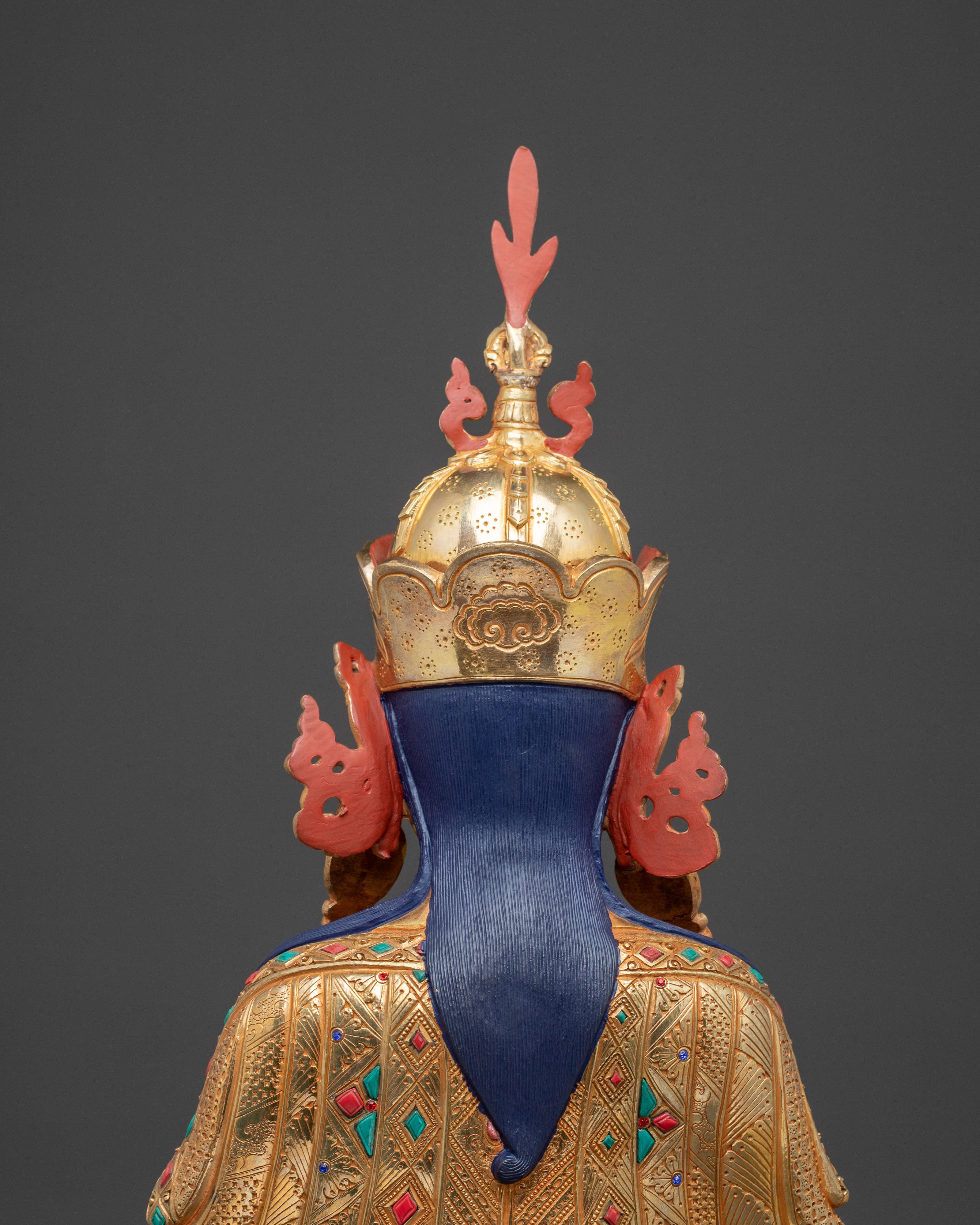 Sacred Guru Norla Tibetan Statue – 24K Gilded Masterpiece