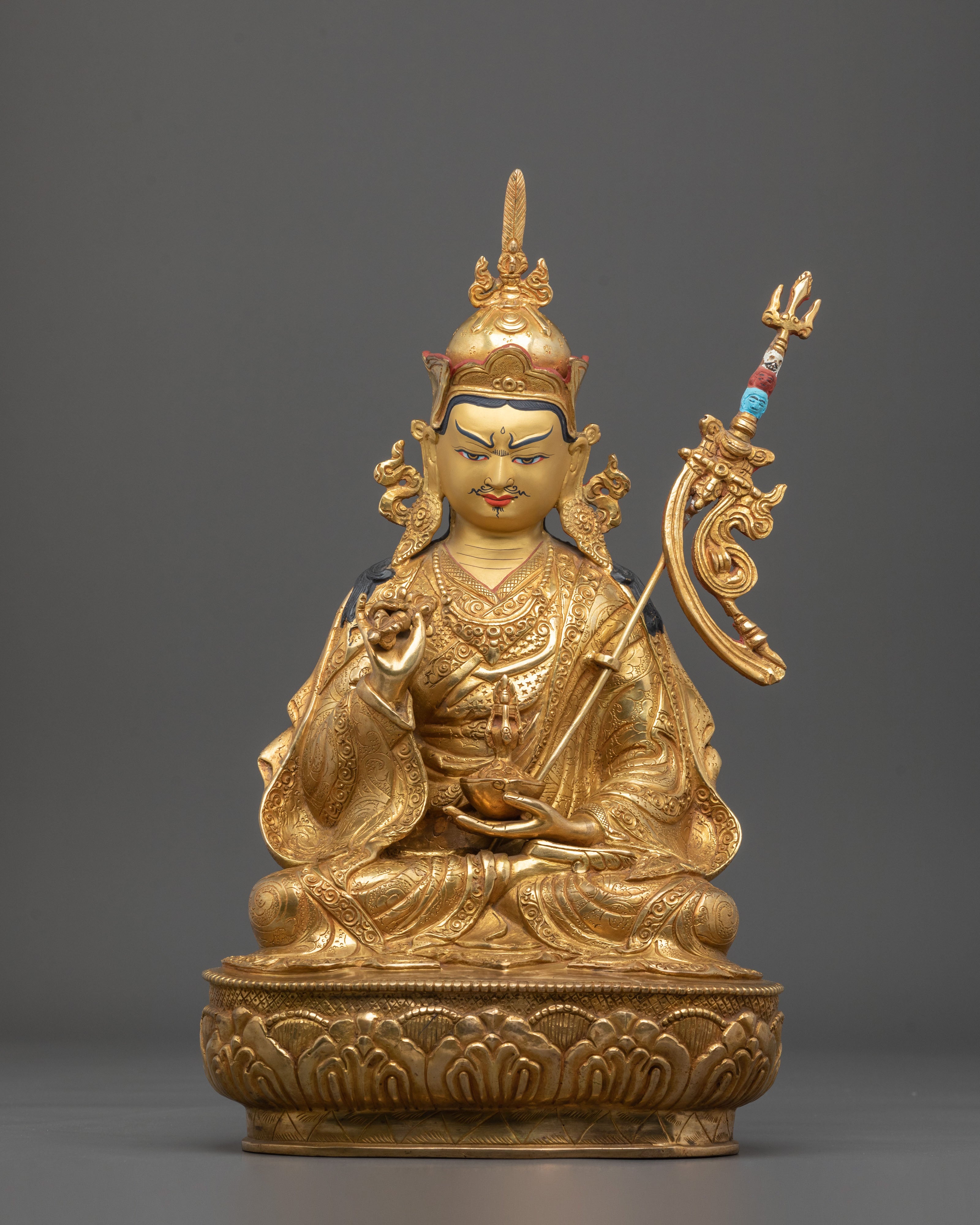 Guru Tsokye Dorje Dharma Teacher Statue | 24K Gold Gilded