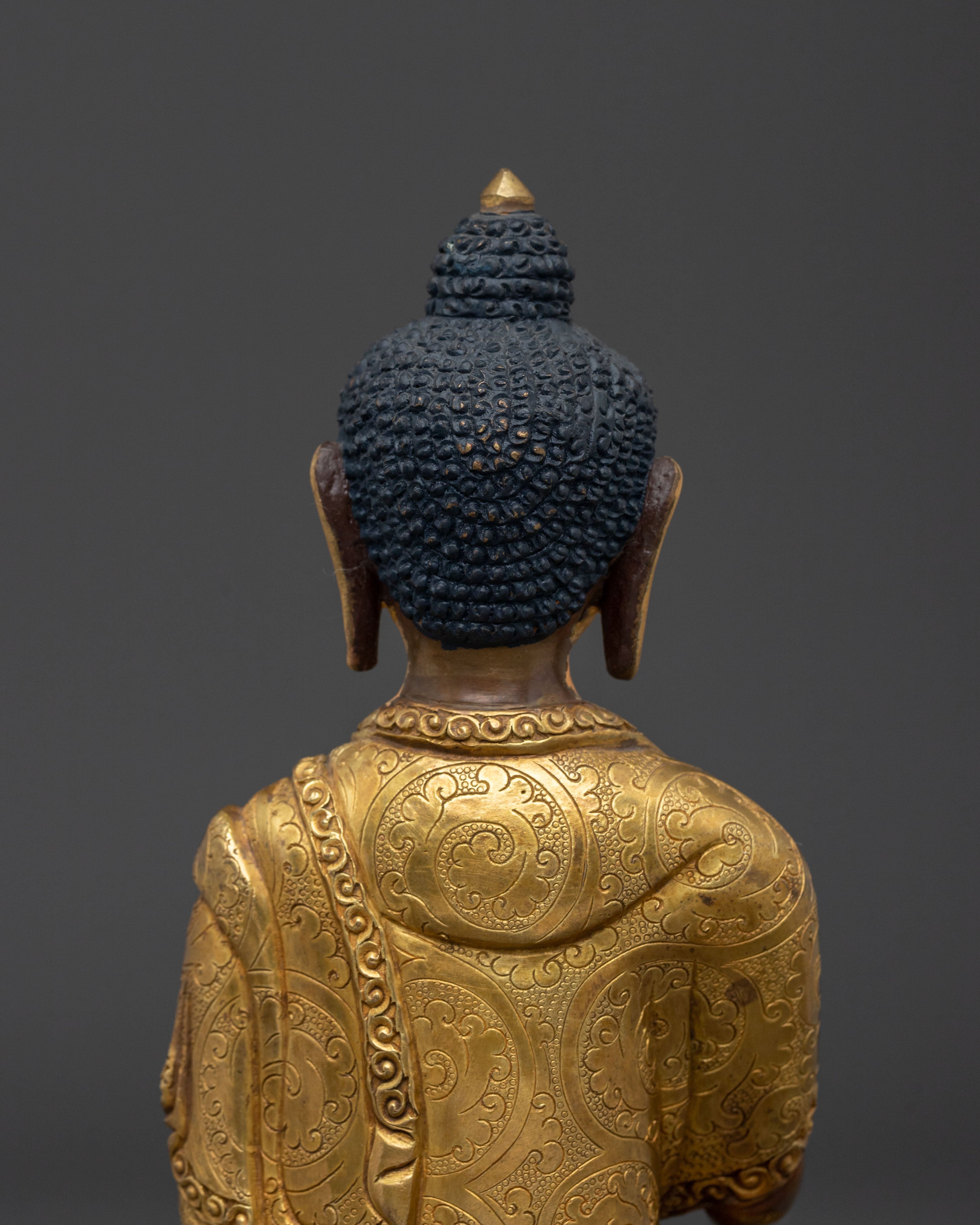Shakyamuni Buddha Meditation Statue | 24K Gold Gilded