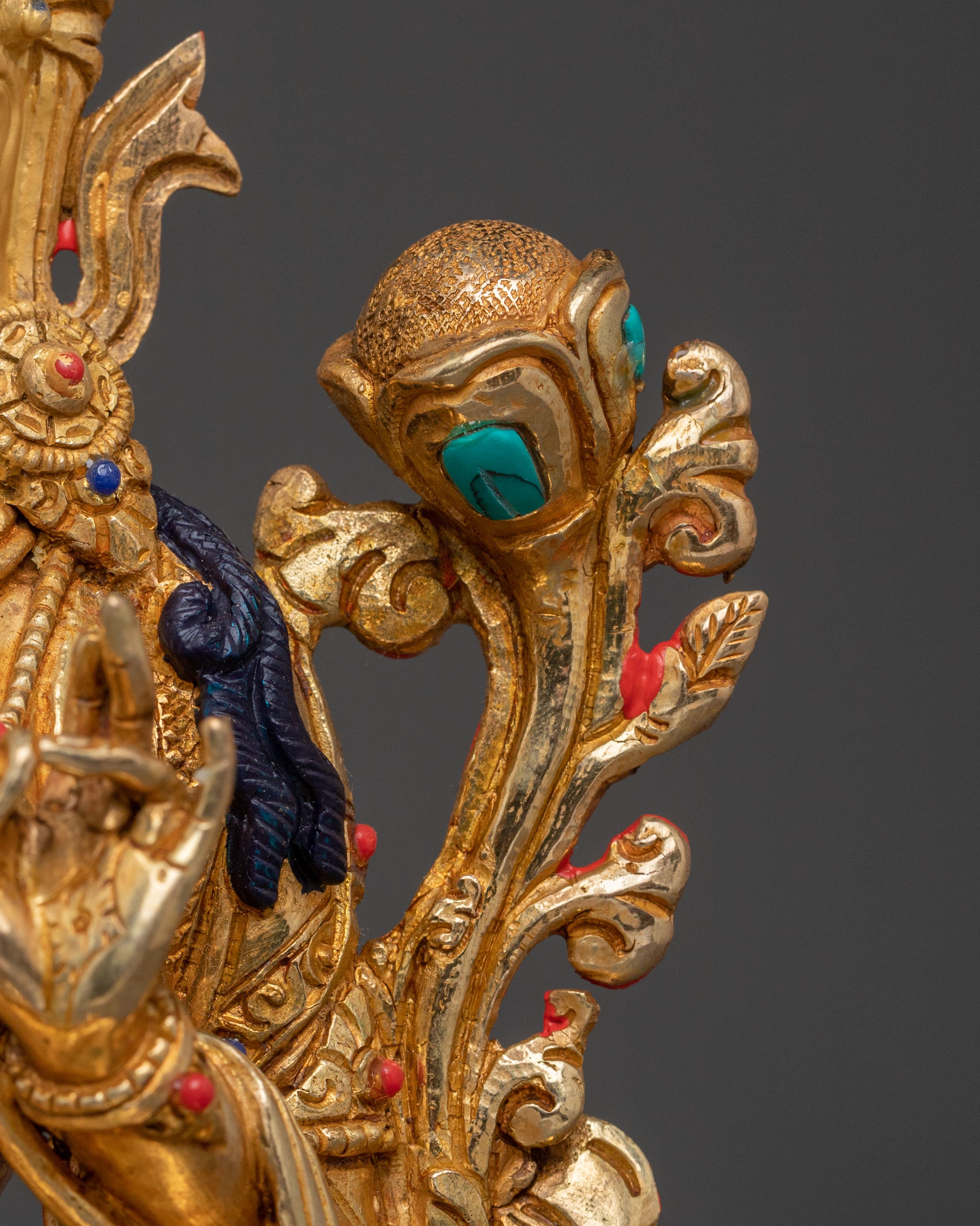 Green Tara: 24K Gold Gilded Healing Statue