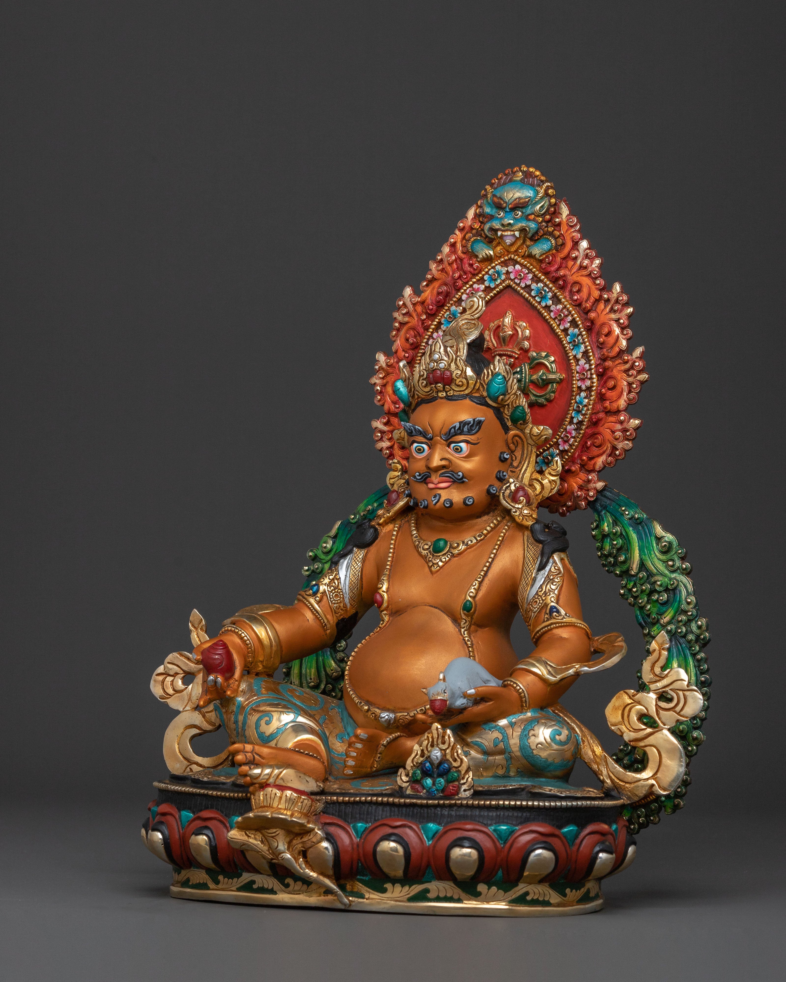Dzambhala God of Wealth Handcrafted Statue — Gilded Copper Masterpiece