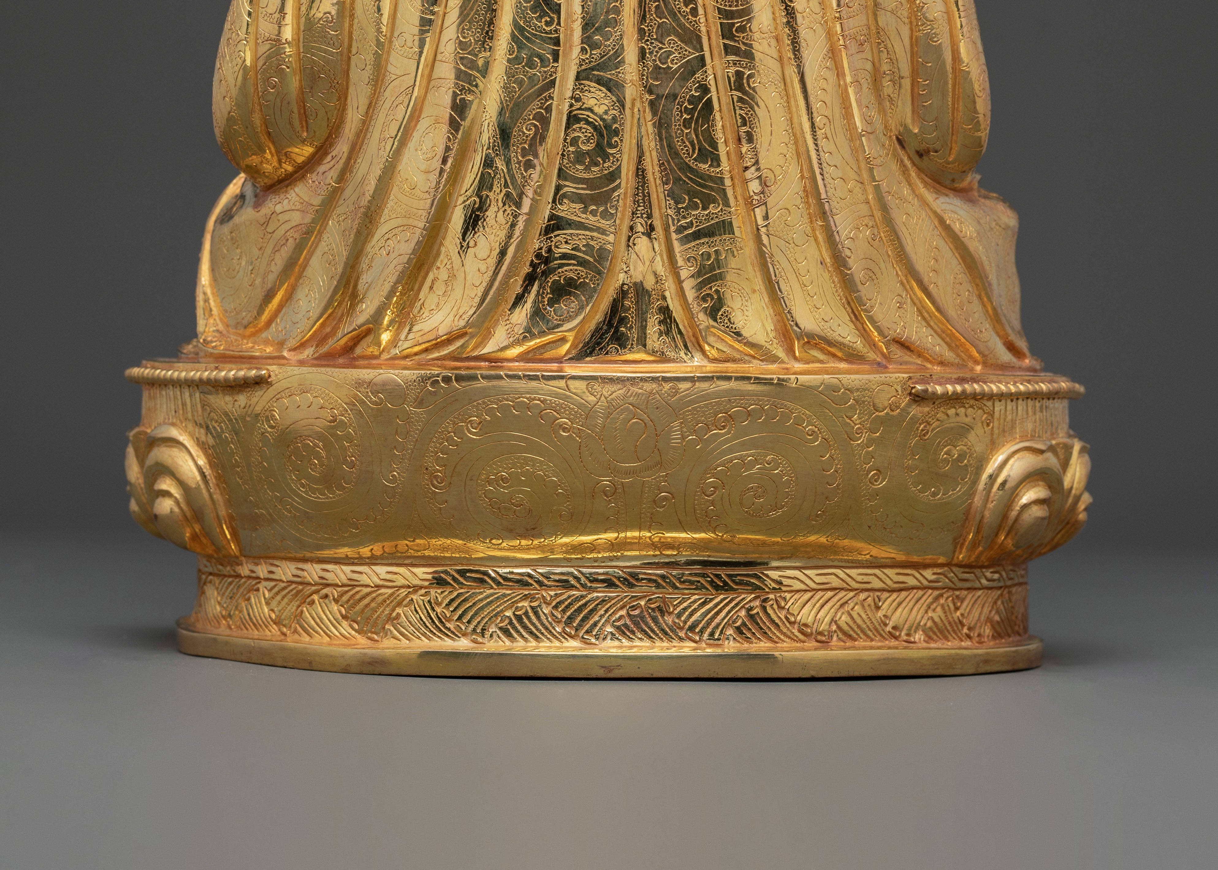 Enlightened Master: Guru Shapdum 24K Gold Gilded Statue
