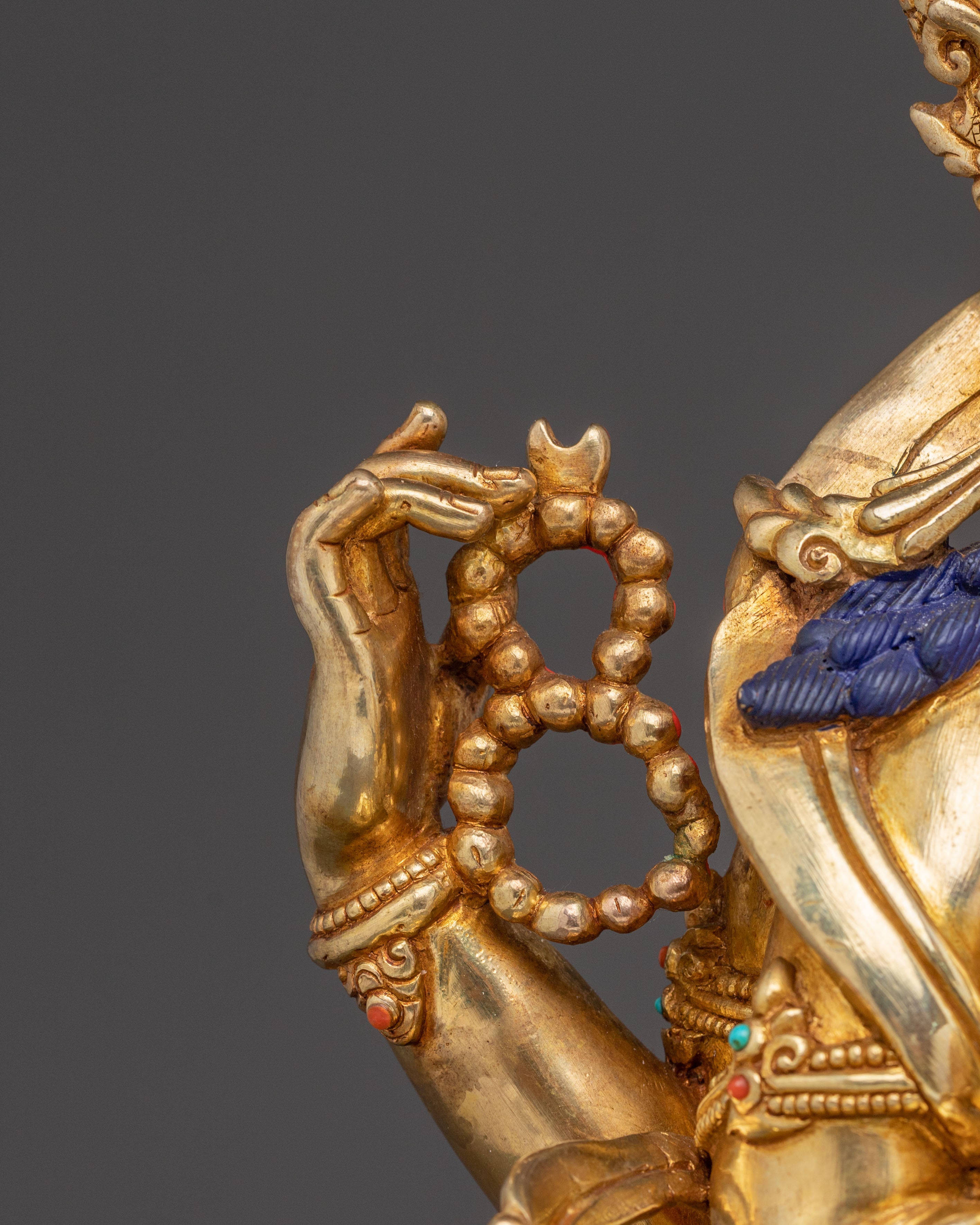 Merciful Chenrezig Bodhisattva Statue - 24K Gold Gilded