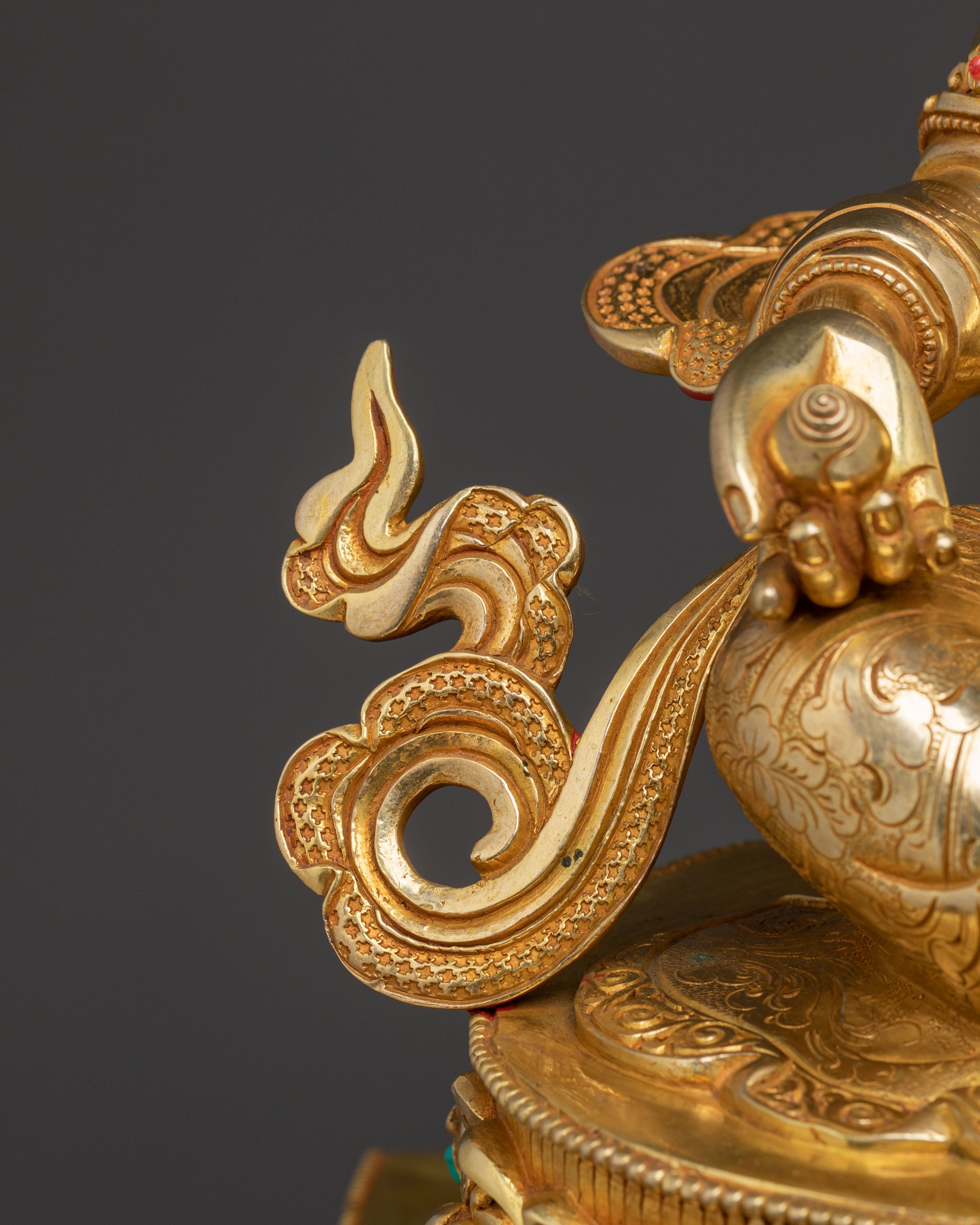 Handcrafted Dzambala Statue on Throne | Buddhist God of Wealth