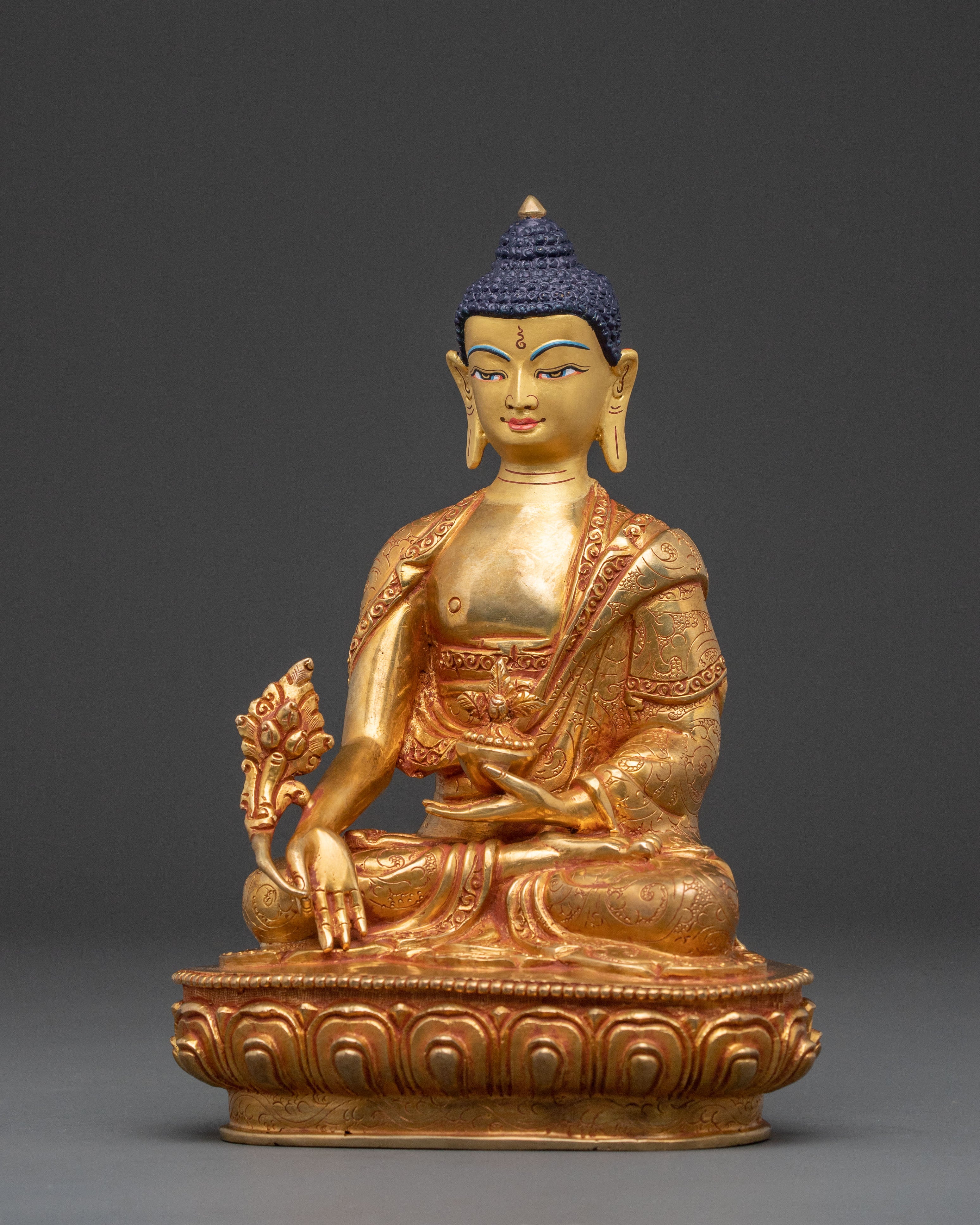 Medicine Buddha Statue – 24K Gold Gilded Copper