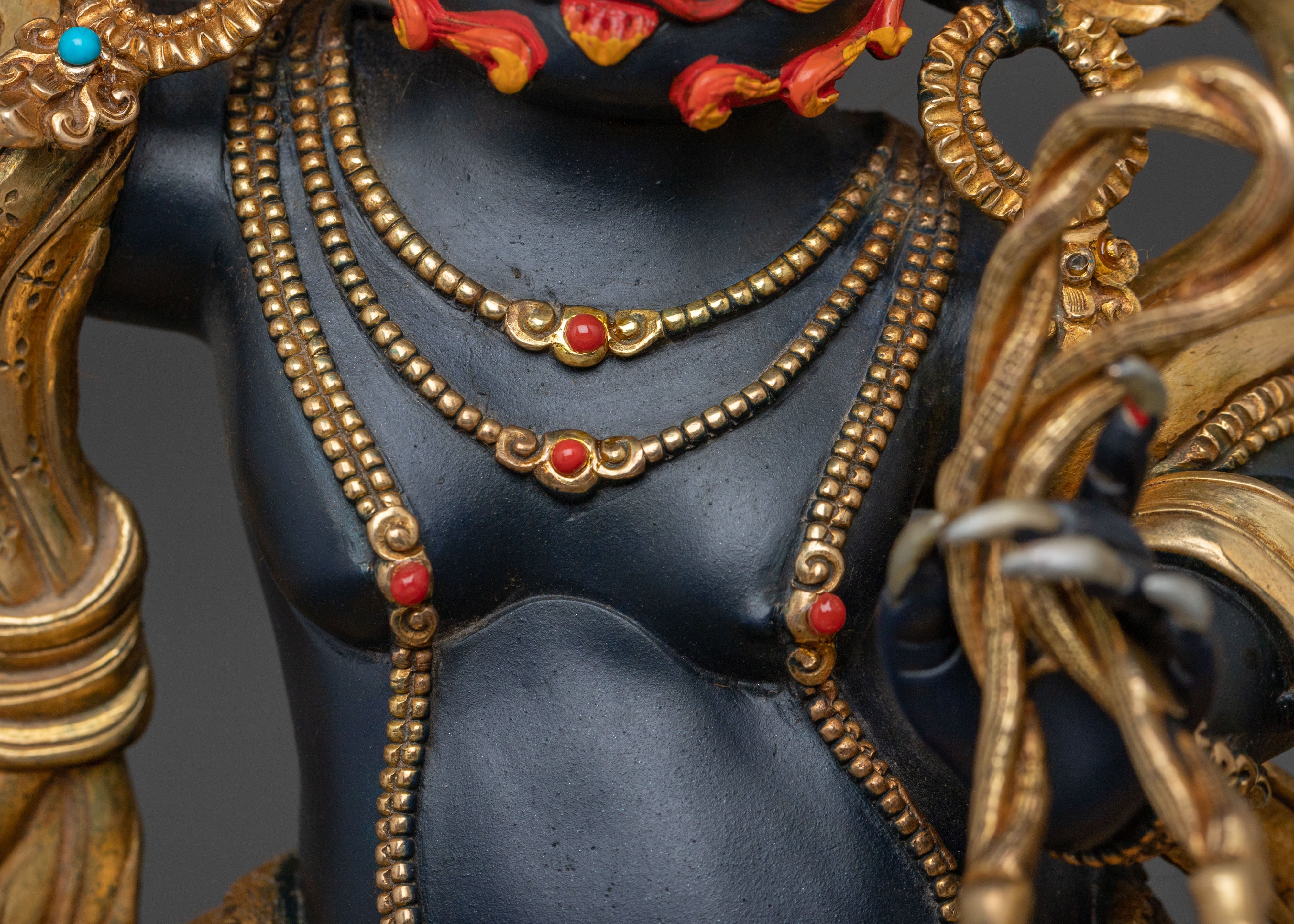 Achala Statue with Gold and Acrylic Paintings | Fierce Guardian
