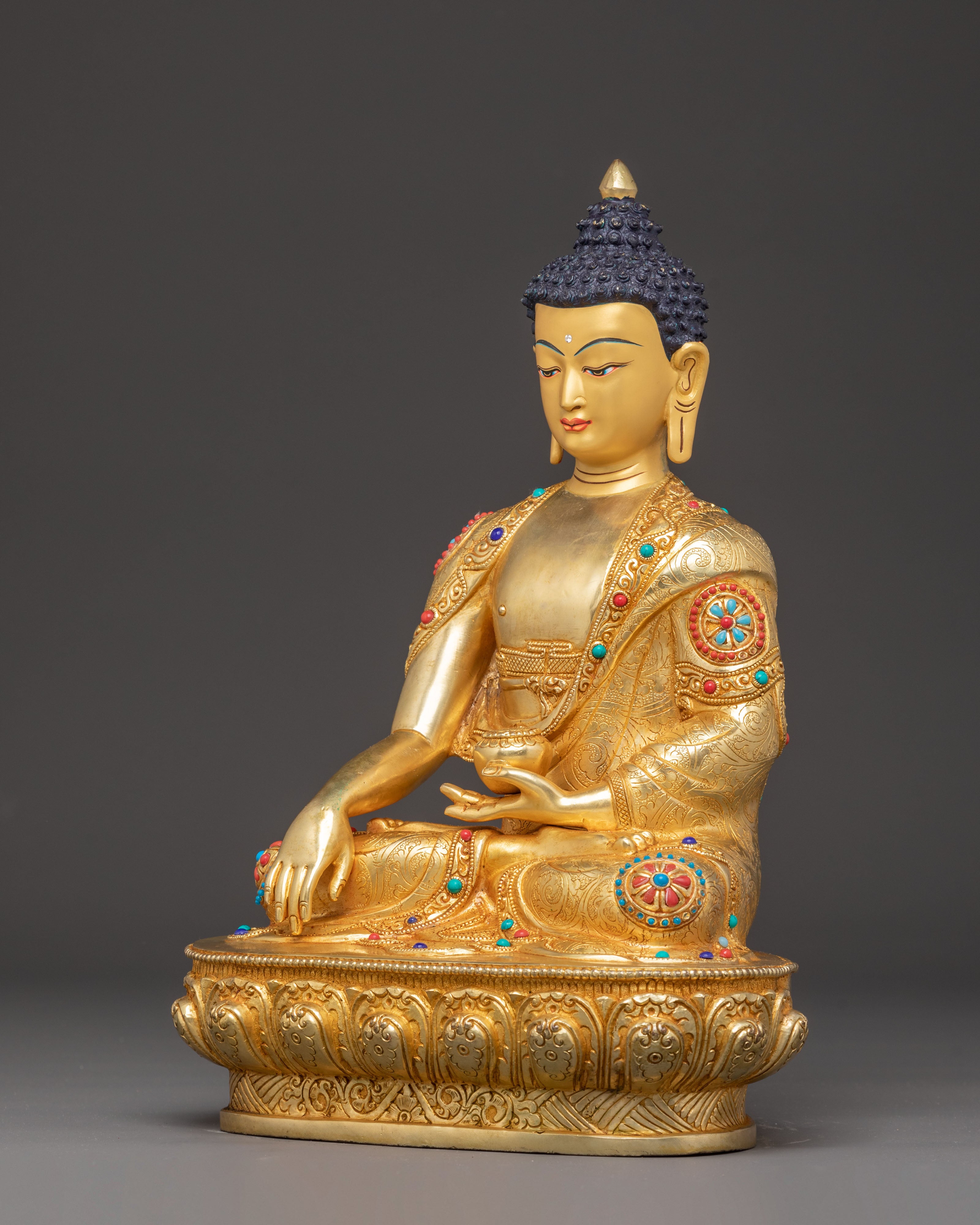 Golden Shakyamuni Buddha Handmade Statue | Gautama Buddha Art