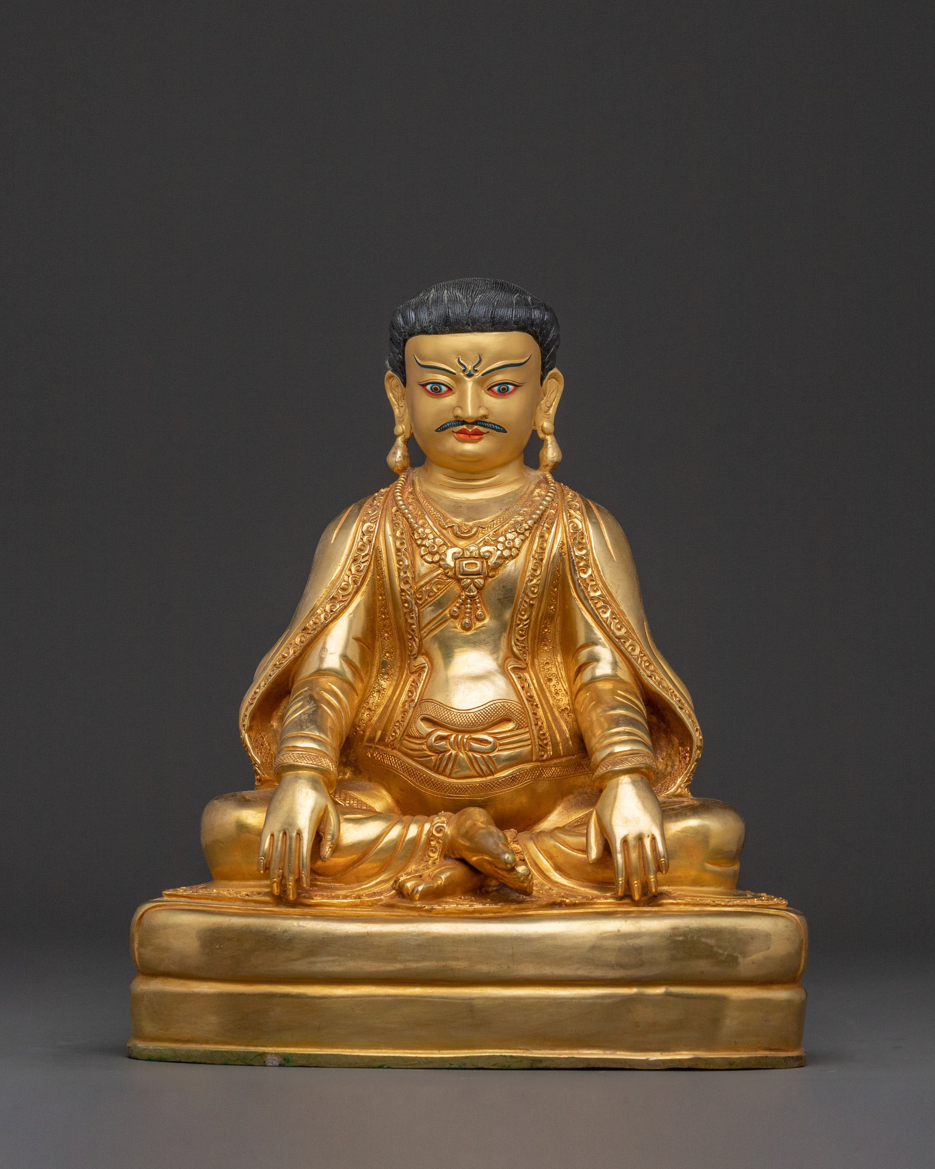 Kagyu Masters Golden Copper Statues Set