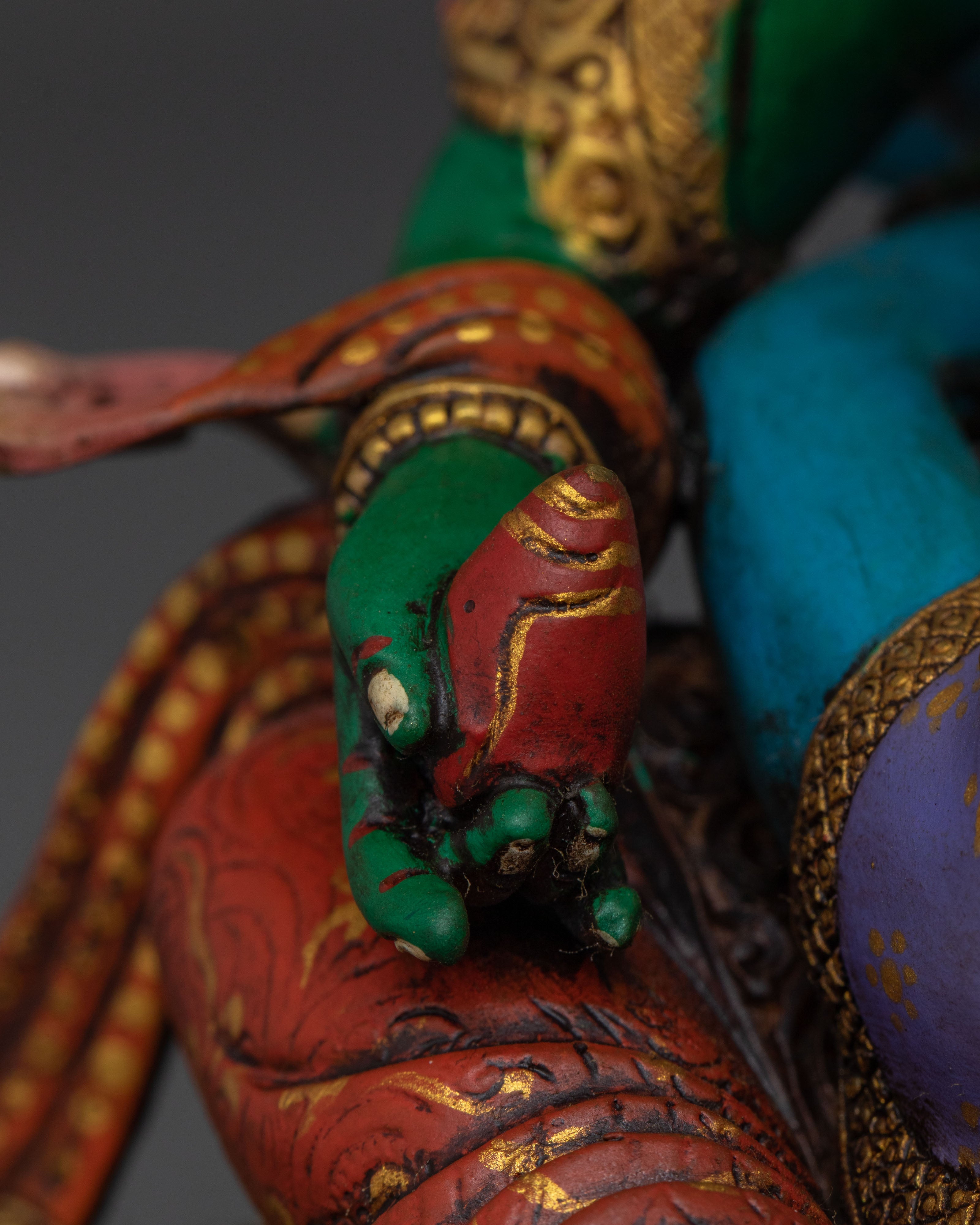 Green Dzambhala Statue | Handcrafted Wealth Deity