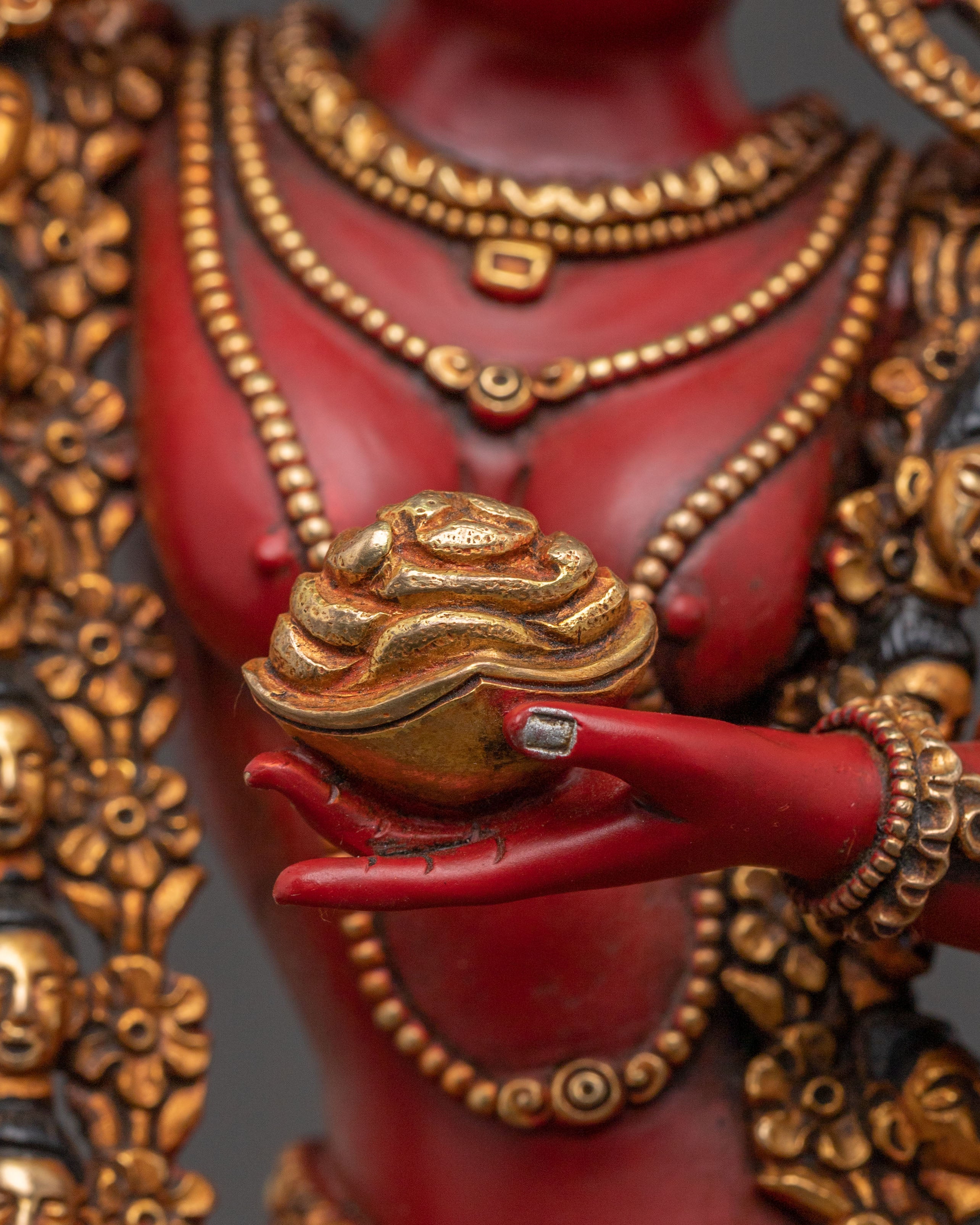 Buddhist Deity Dorje Phagmo Statue | Radiant 24K Gold Gilded Statue