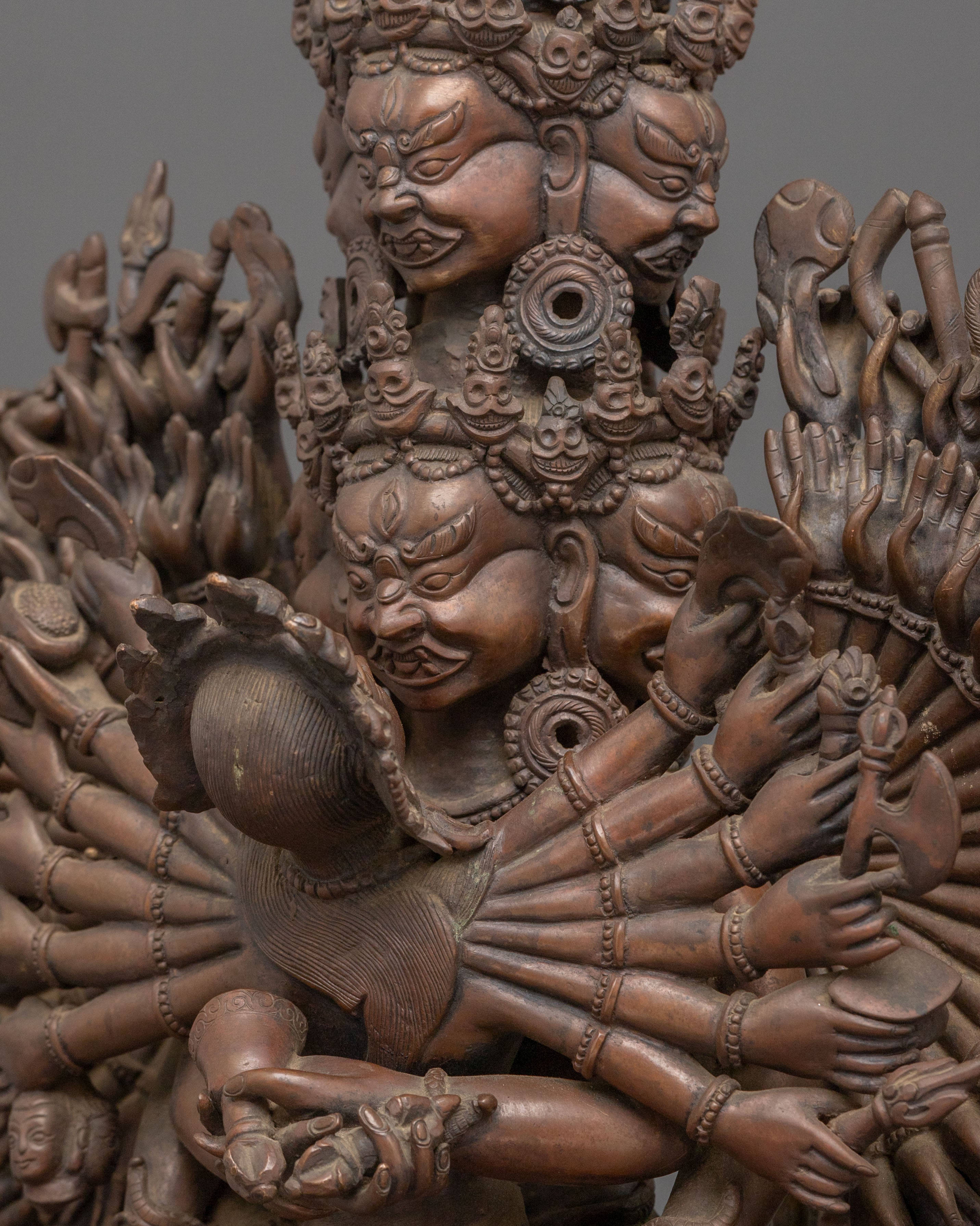 Heruka Chakrasamvara Sculpture | Oxidized Copper Masterpiece
