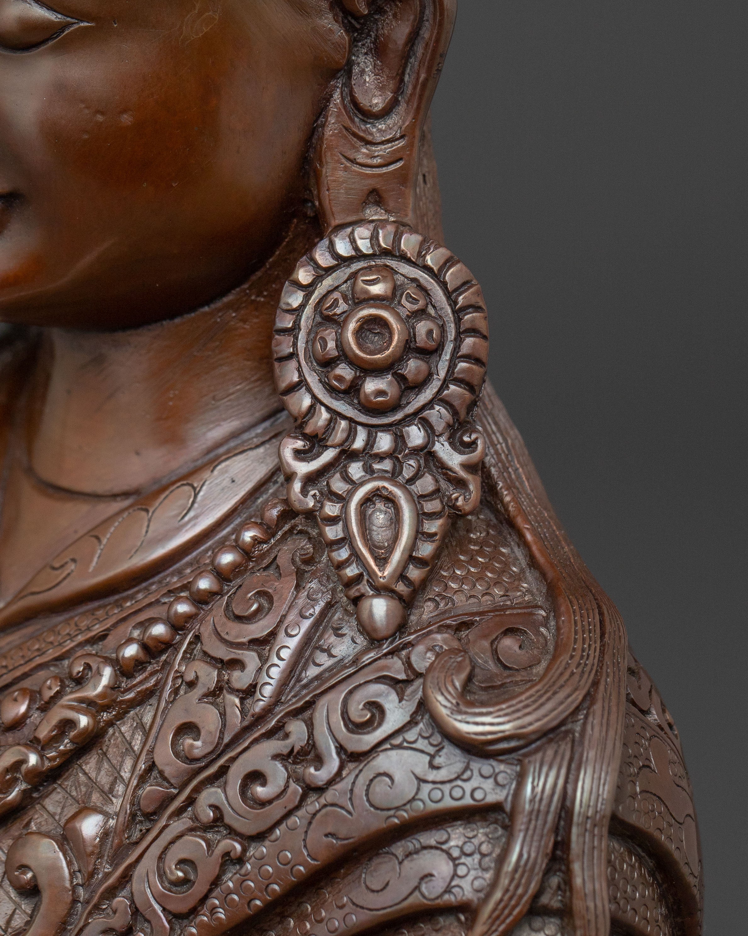 Guru Rinpoche Statue | Oxidized Copper Icon