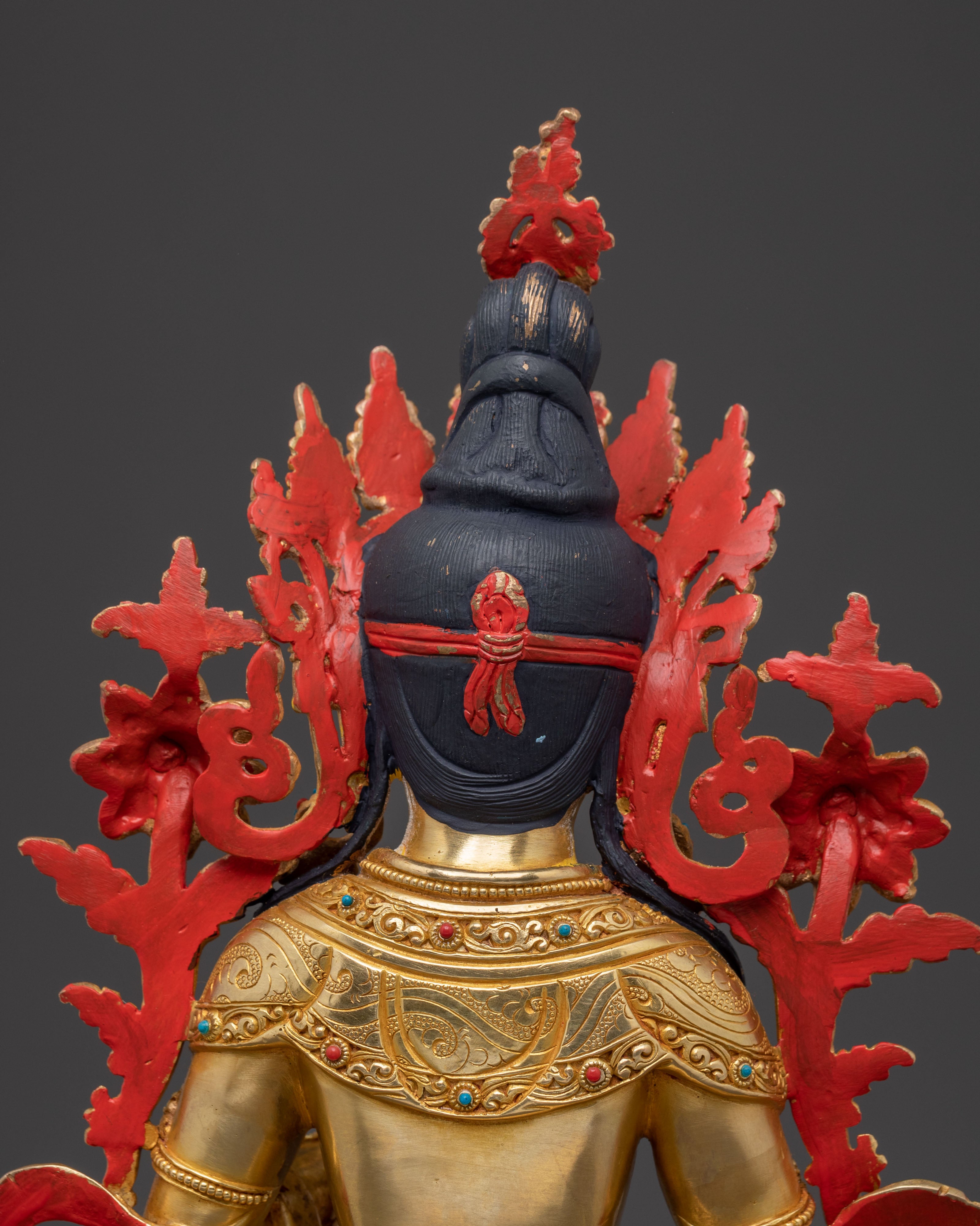 Radiant Golden Statue of White Tara | Copper Handcrafted Sculpture
