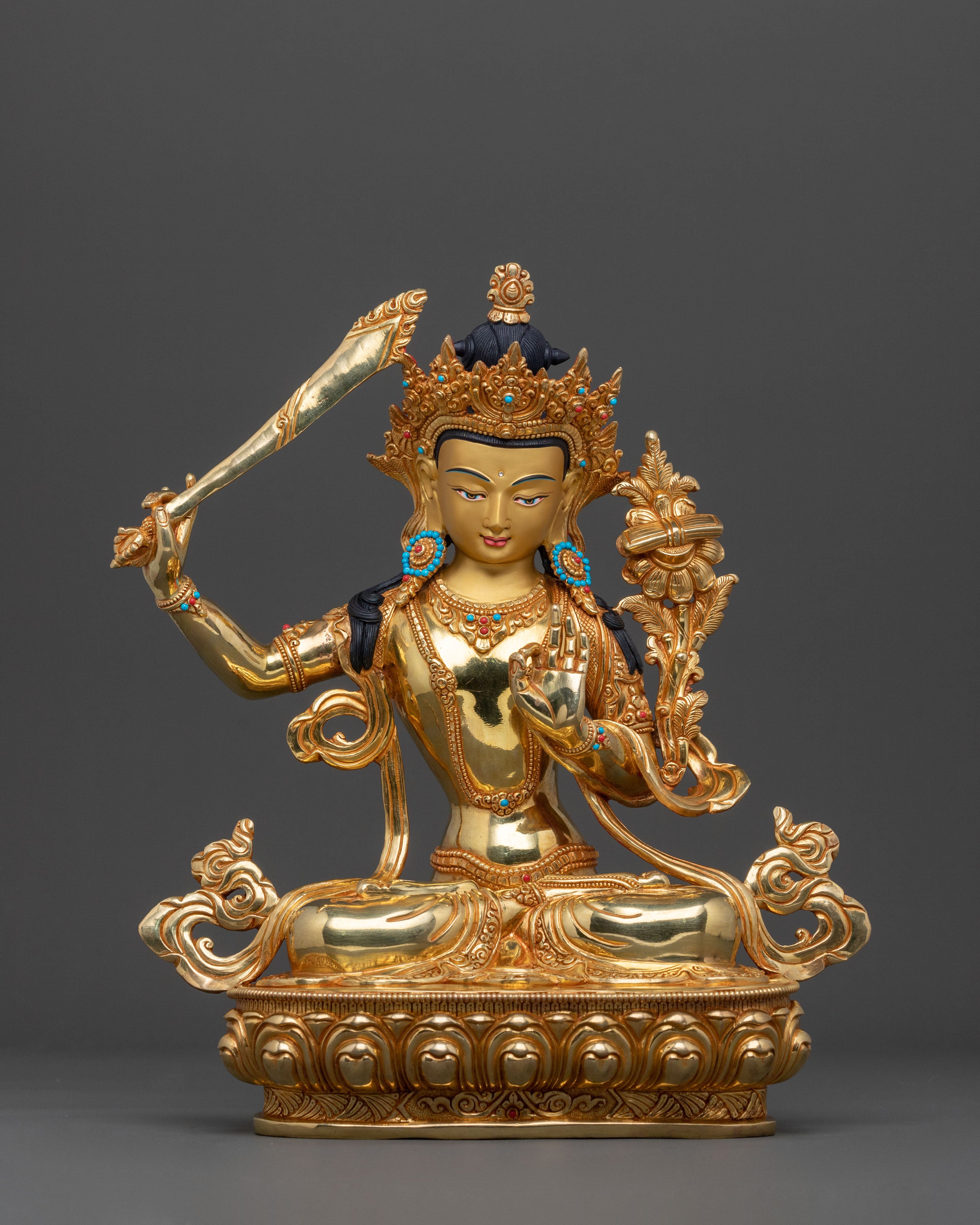 Sacred Manjushri Statue for Meditation | Buddhist Altar Sculpture