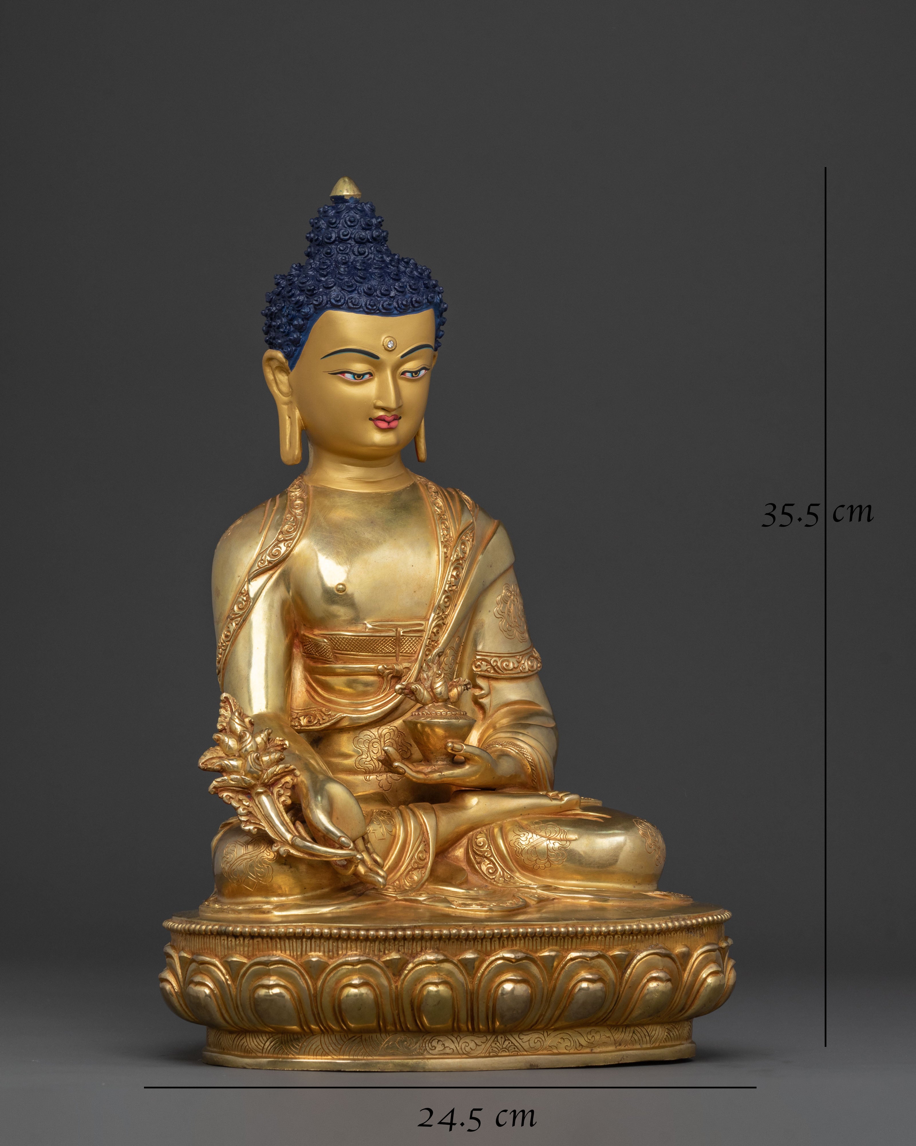 Medicine Buddha Statue | 24K Gold Gilded Icon