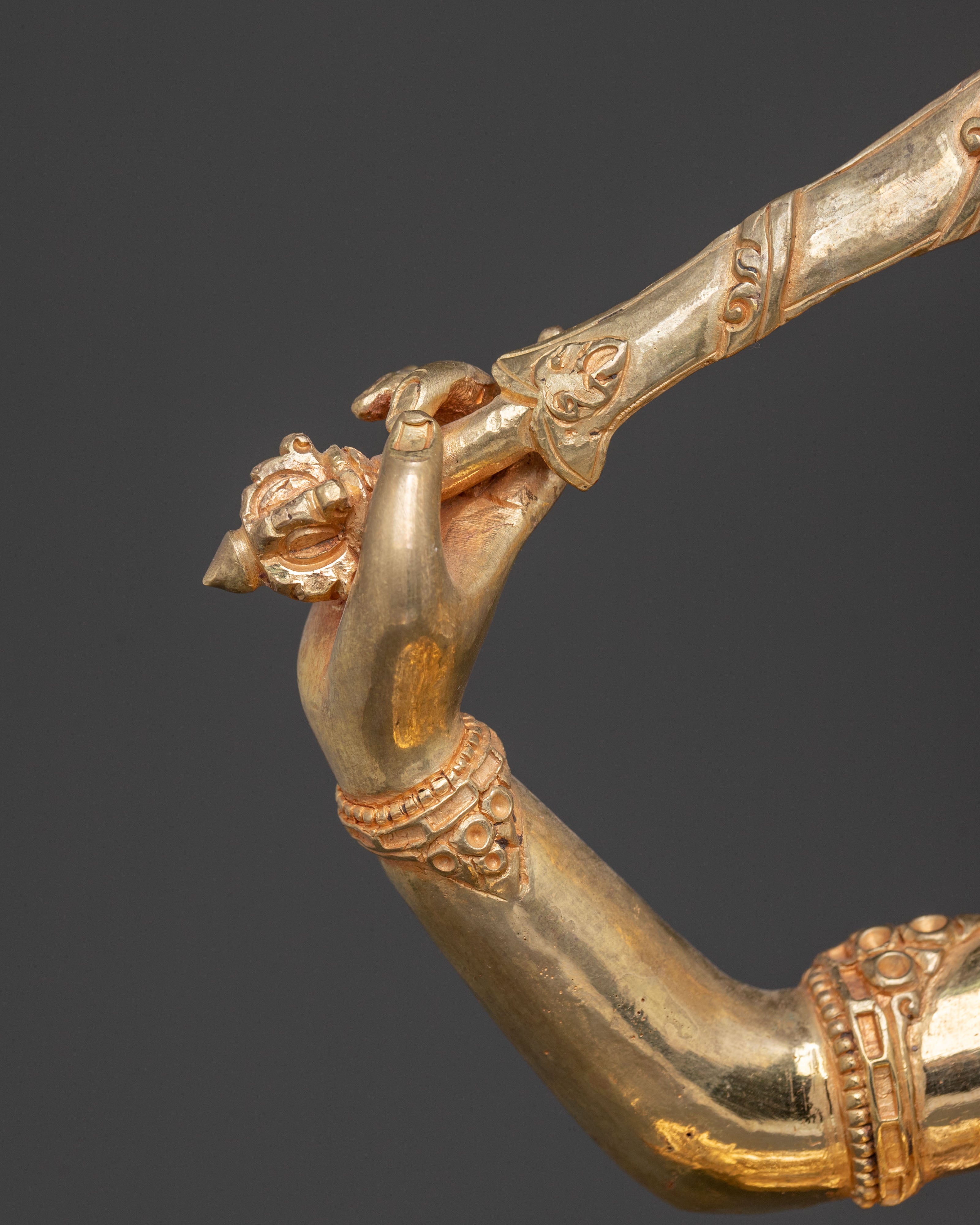 Manjushri Flaming Wisdom Statue | 24K Gold Gilded