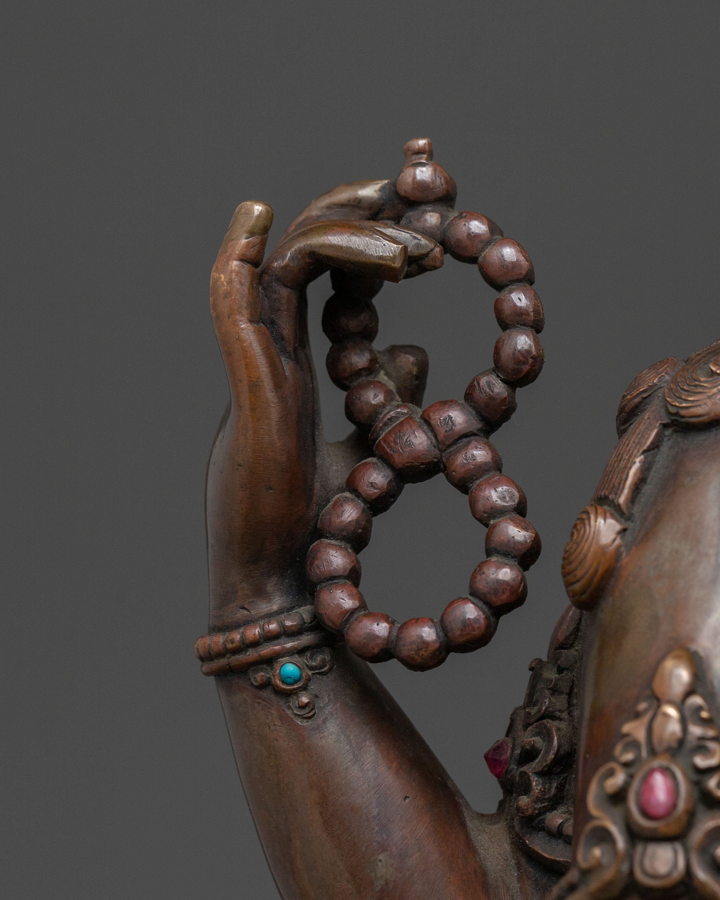 Handcrafted Chenrezig Buddhist Sculpture | Oxidized Copper Statue