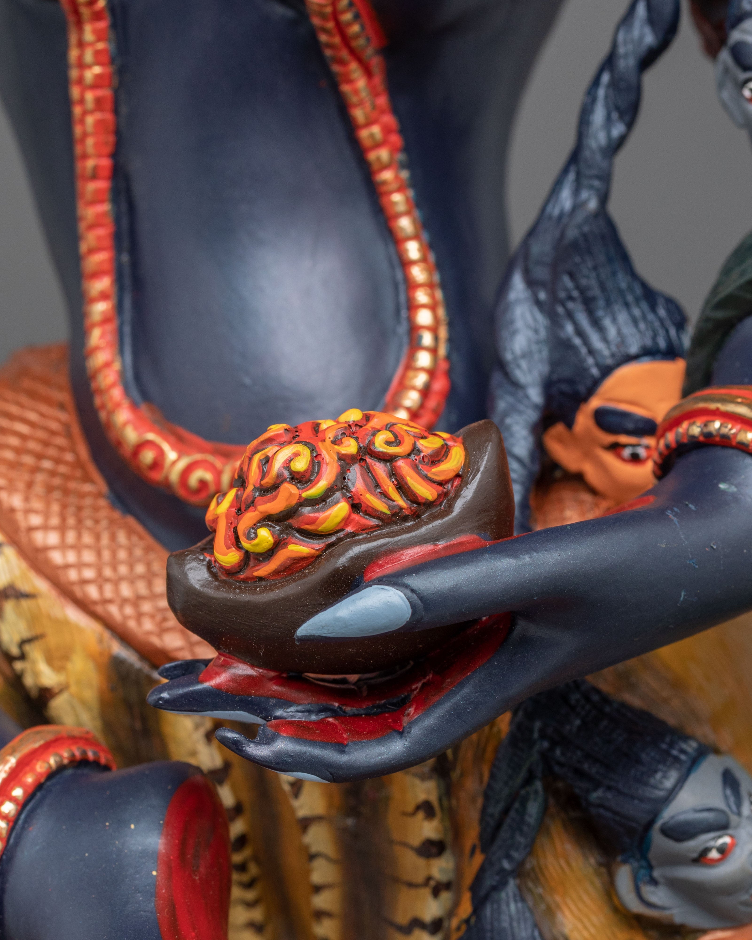Simhamukha Statue | 24K Gold Gilded Buddhist Figurine