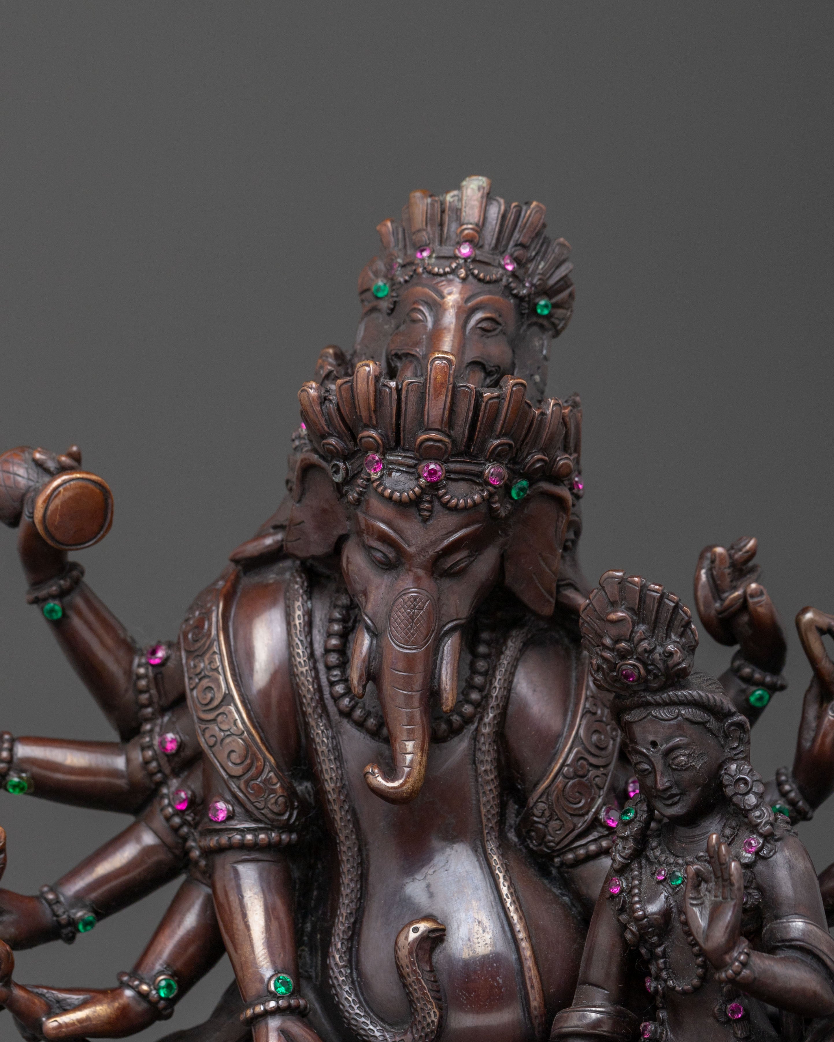 Ganesha Elephant God Statue | Oxidized Copper Figure