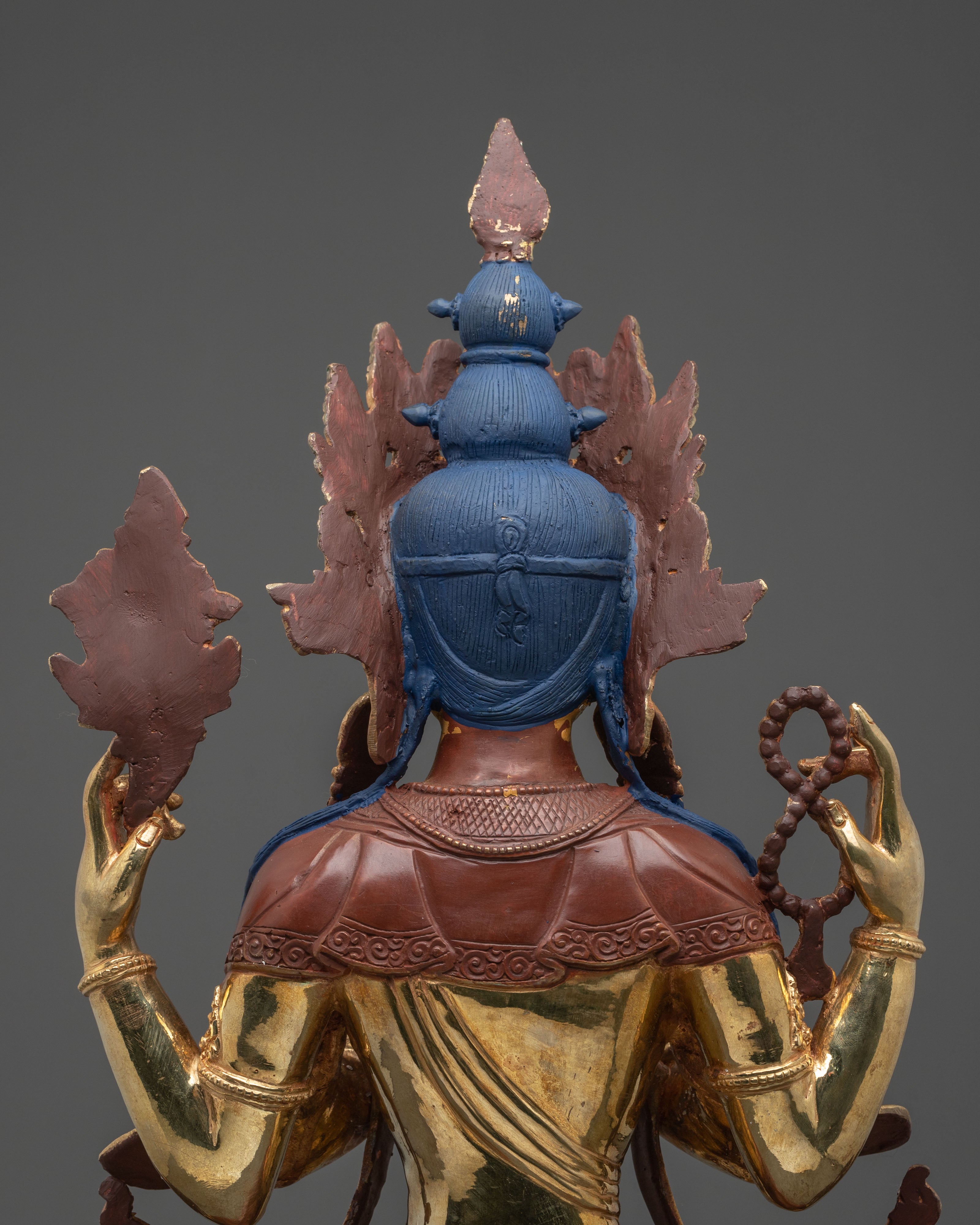 24k Gold-Coated Chenrezig Statue | Handcrafted in Nepal