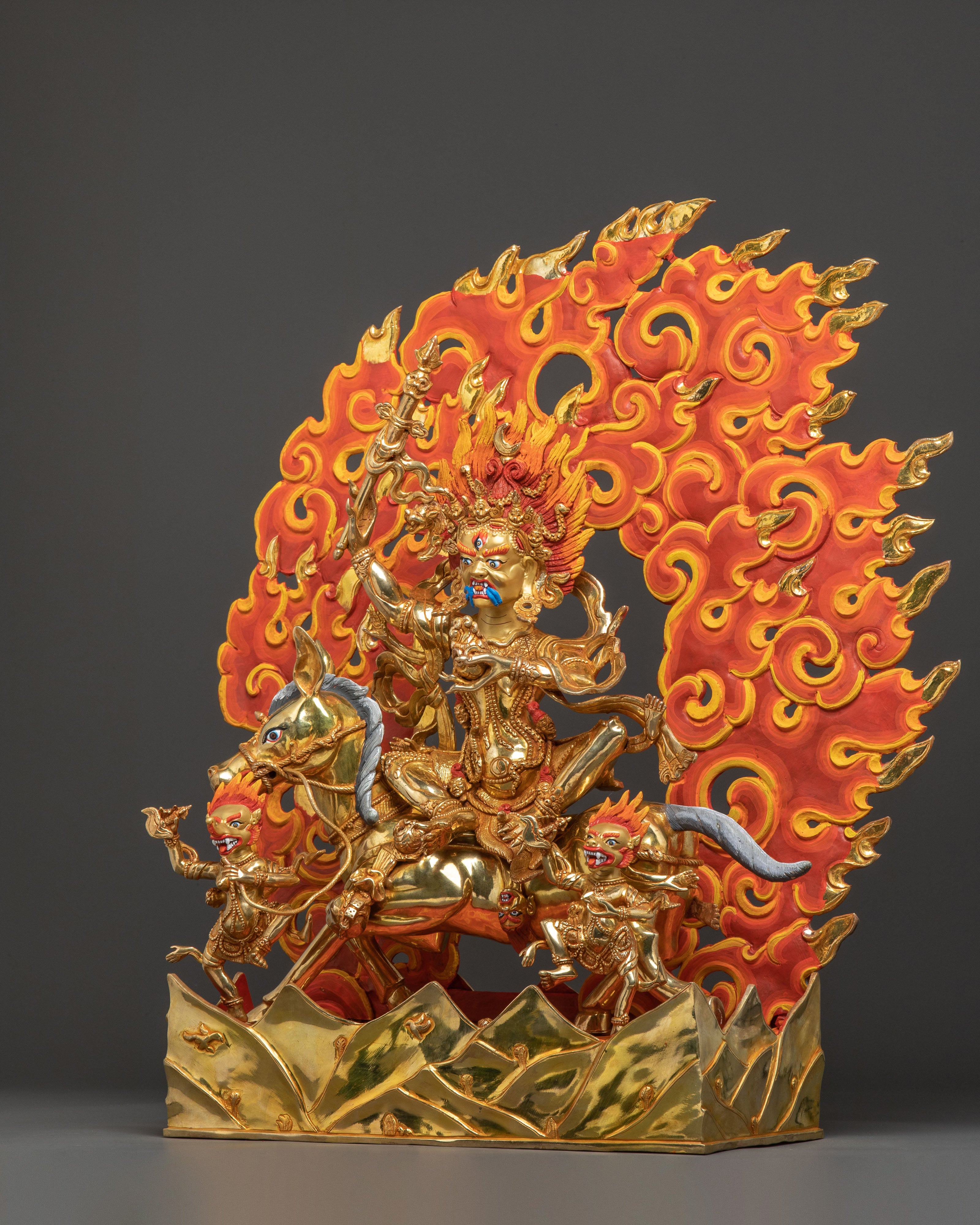 Palden Lhamo Wrathful Protector Statue: Fierce Protector Goddess