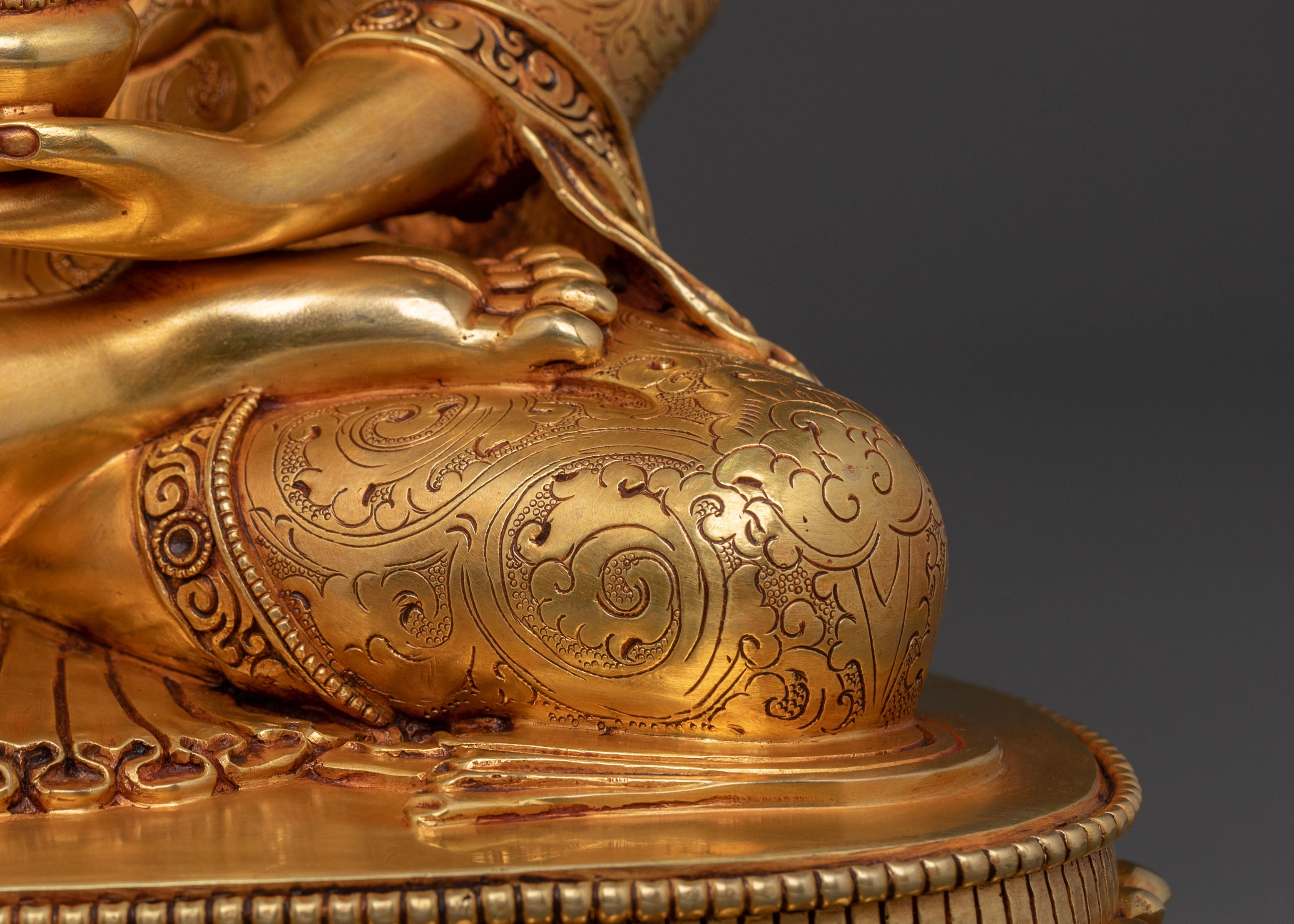 Shakyamuni Buddha Statue | Handcrafted 24K Gold Gilded Sculpture