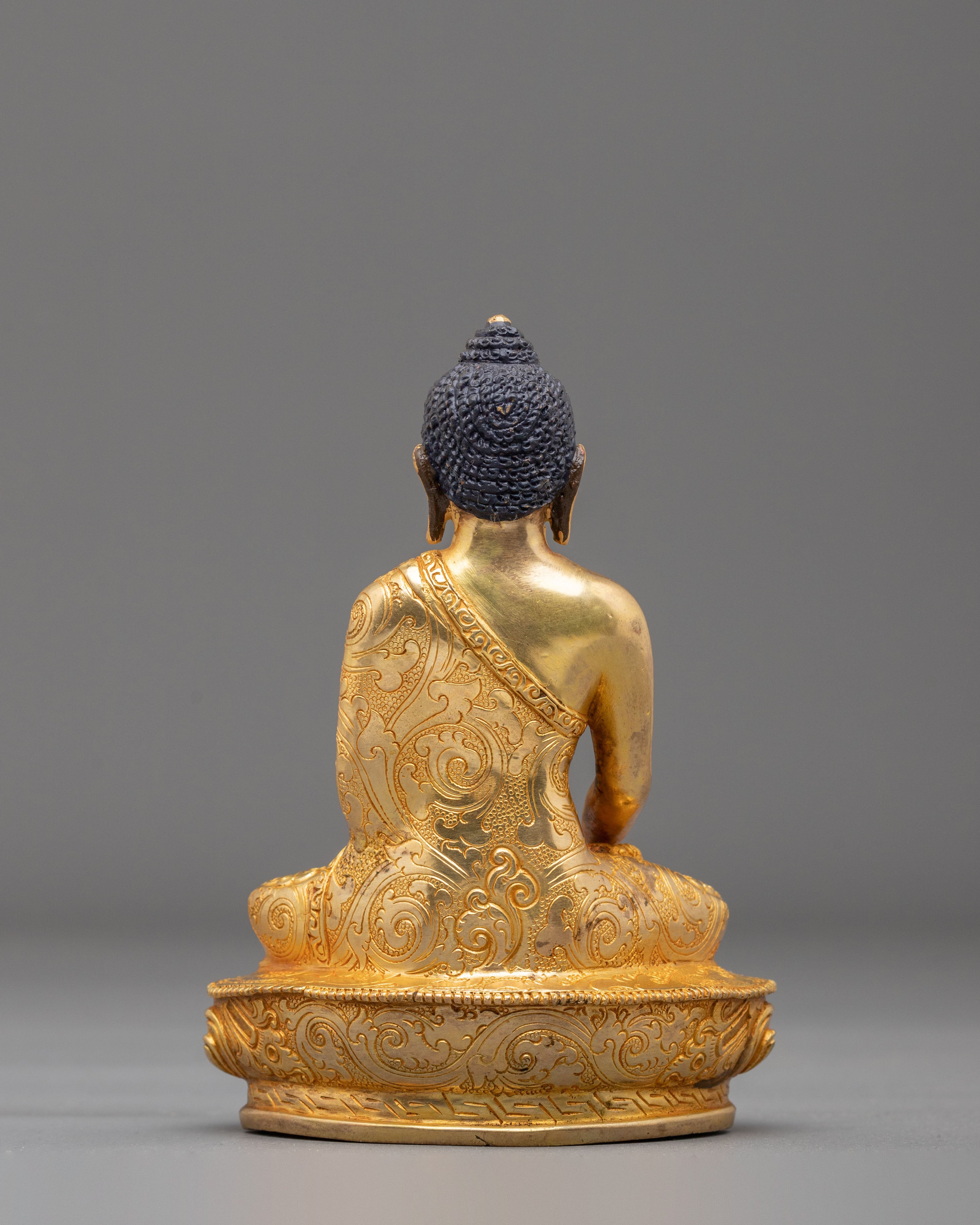 Shakyamuni Buddha Sculpture | 24K Gold Gilded