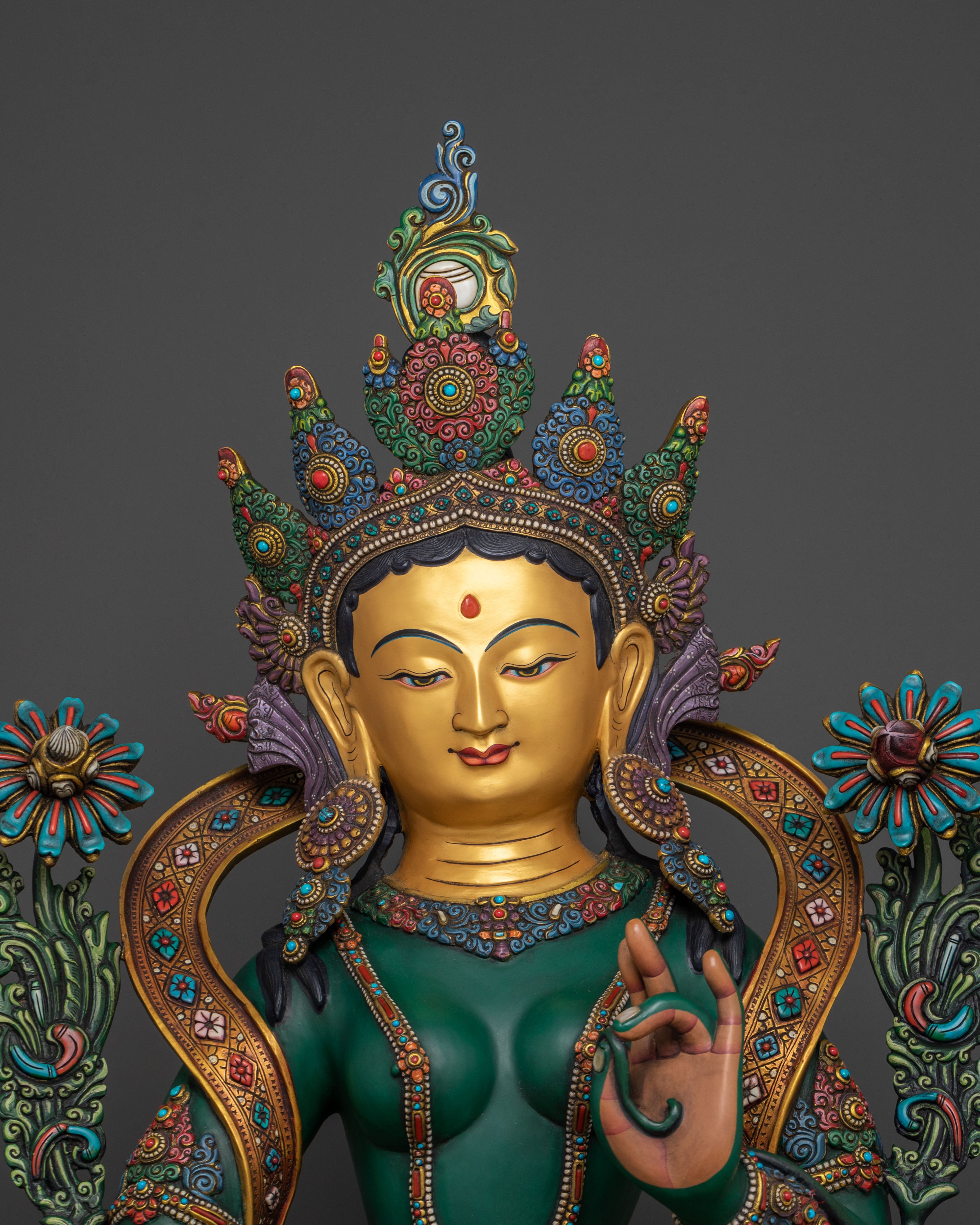 Protection Sculpture of Green Tara | Swift Liberator and Compassionate Goddess