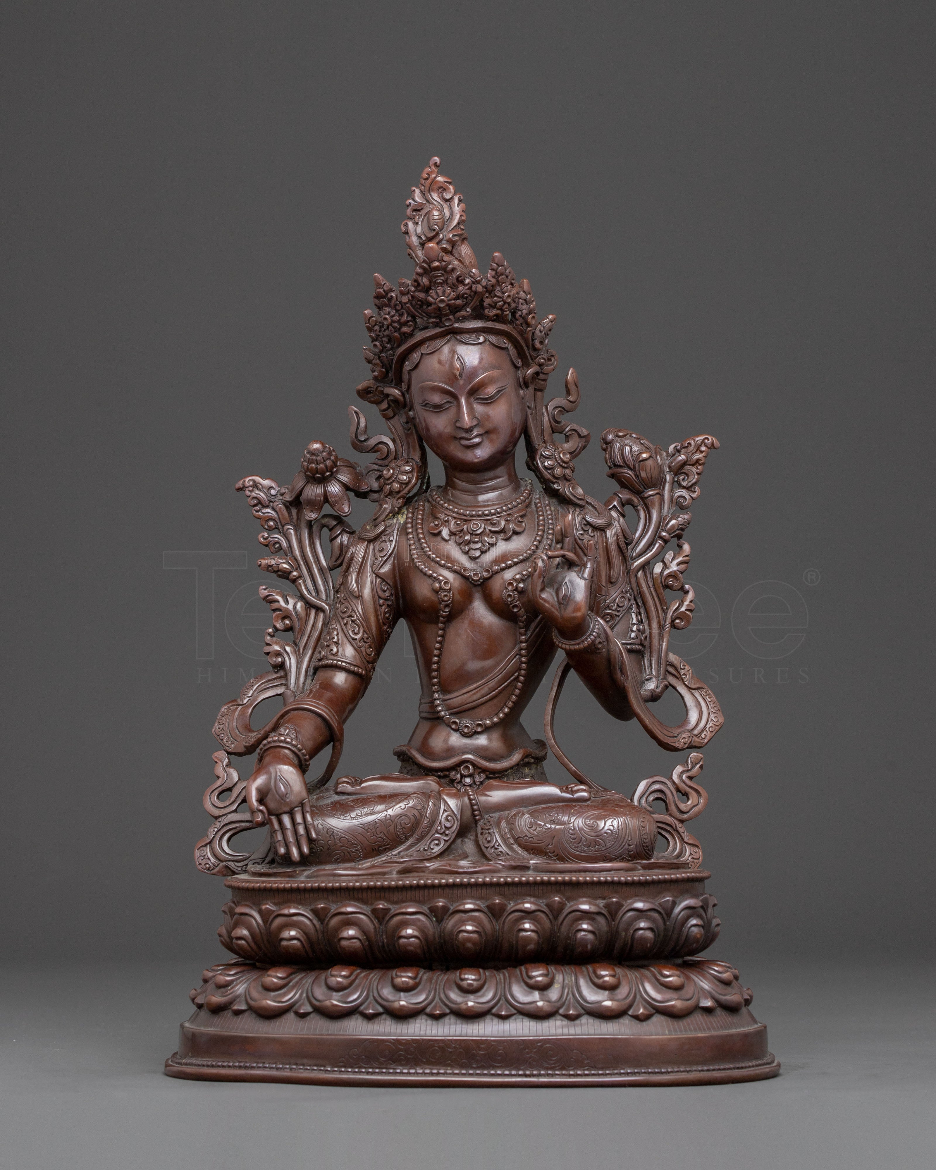 Handcrafted Oxidized Copper Sita Tara Statue 